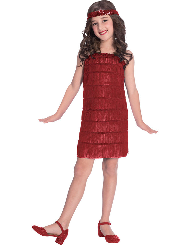 Vintage 1920s Red Flapper Dress Costume for Women - Roaring 20s Gatsby Party Outfit, Halloween Costume & Themed Events