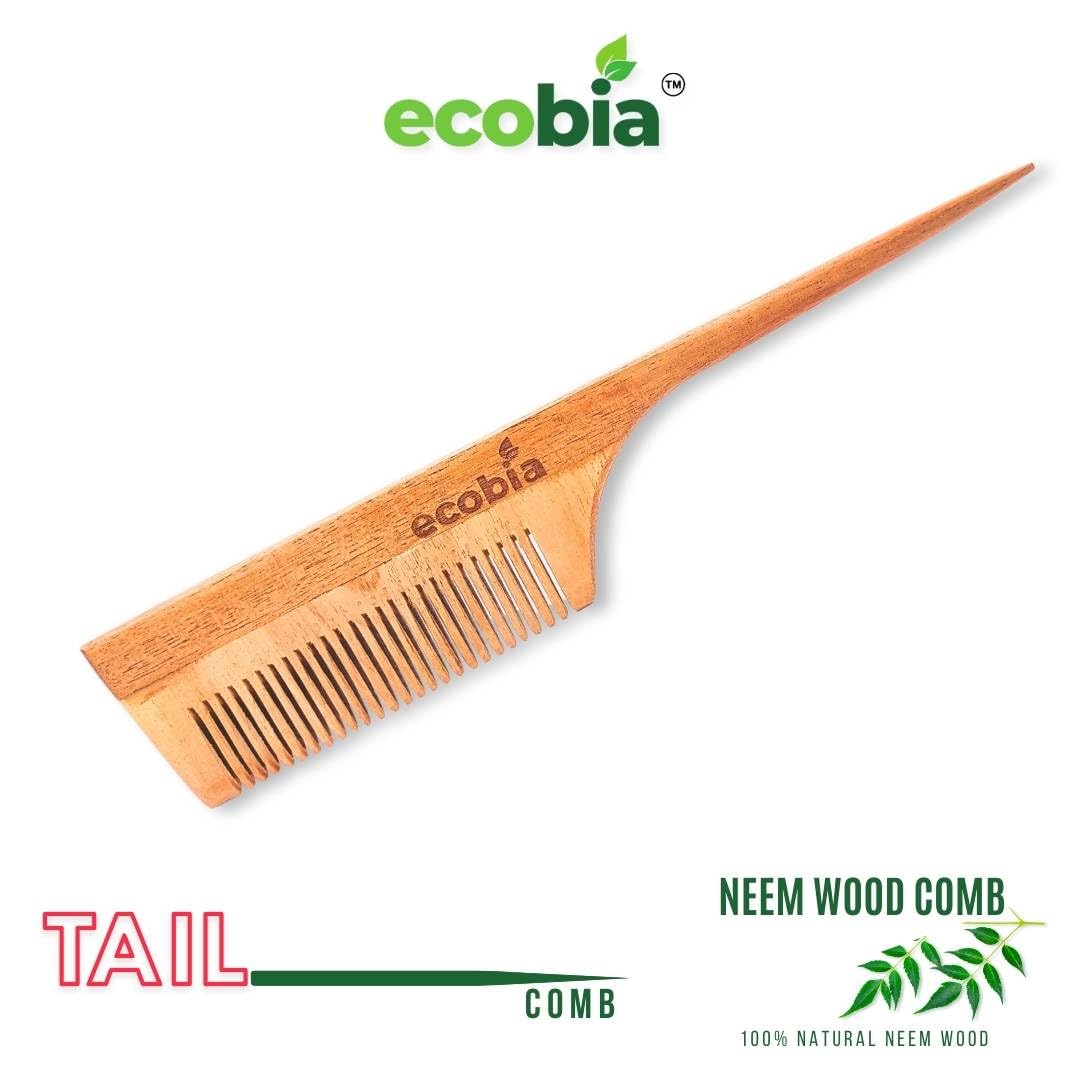 Eco-Friendly Handmade Neem Wood Tail Comb for Women - Natural Hair Styling Tool for Detangling & Styling - Perfect for Home, Salon & Travel Use