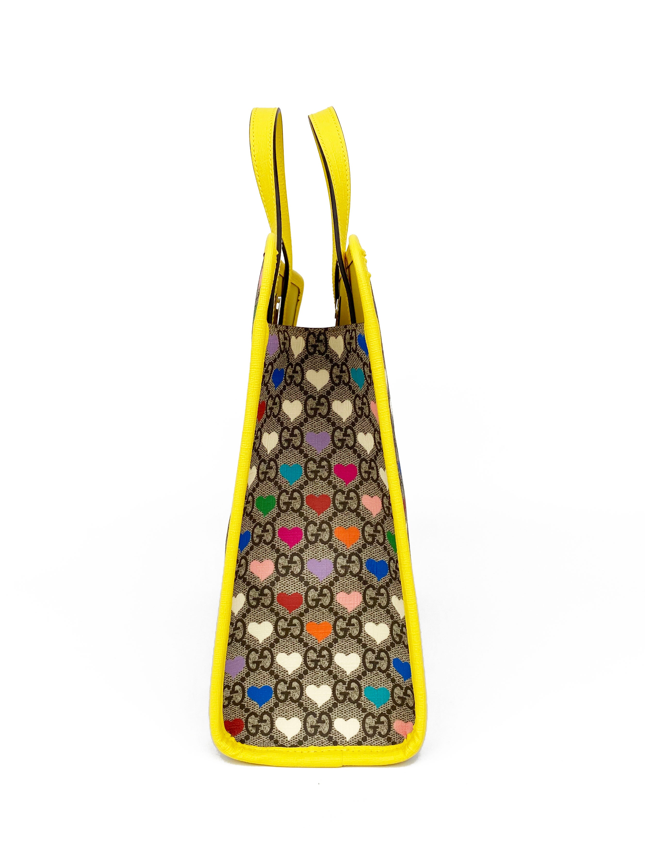 Gucci GG Supreme Heart Print Tote Bag for Women - Beige Designer Shoulder Handbag | Perfect for Work, Travel & Everyday Use