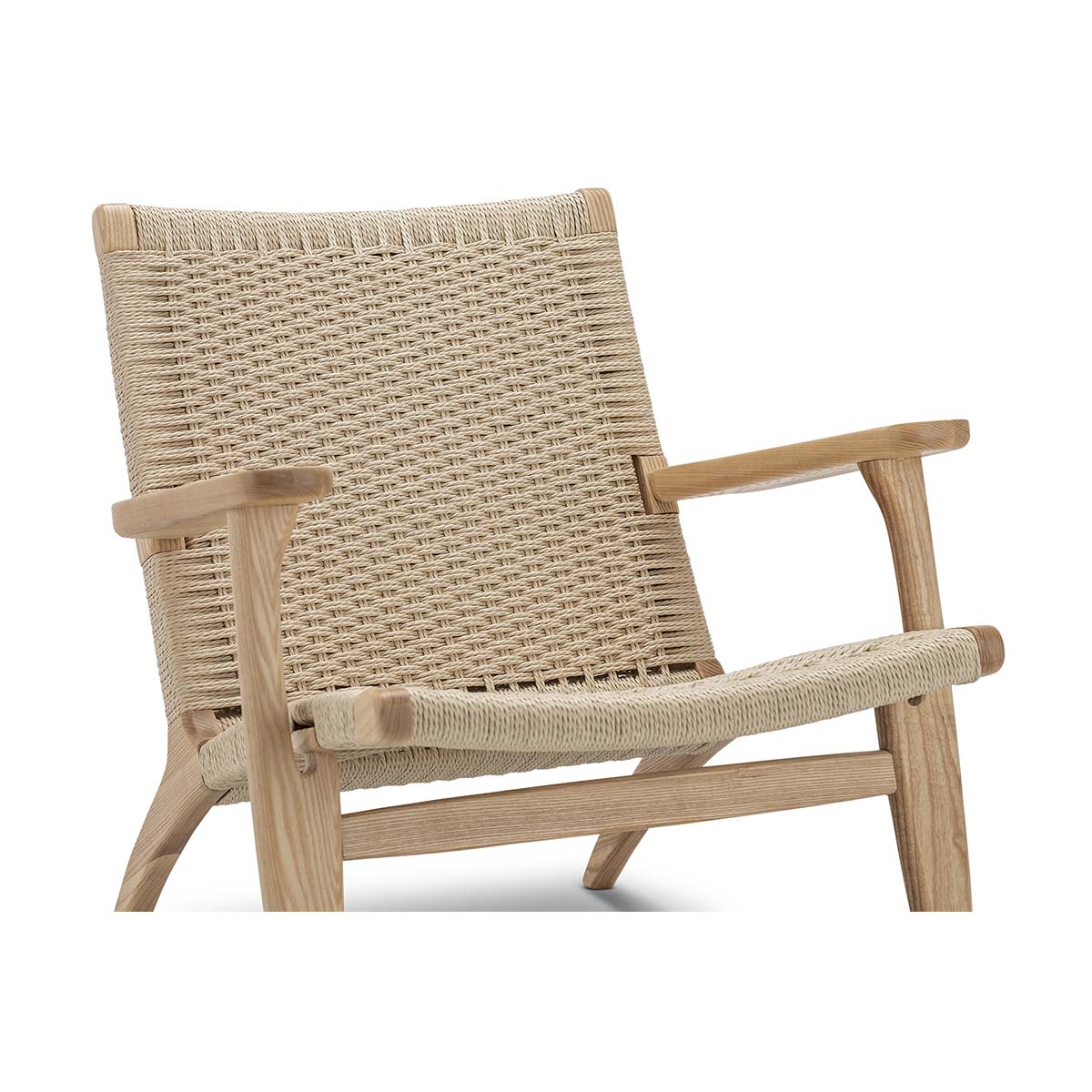 Easi Woven Rope Armchair - Modern Boho Rattan Chair with Cushion, Indoor Outdoor Patio Furniture for Living Room, Bedroom, or Garden Relaxation