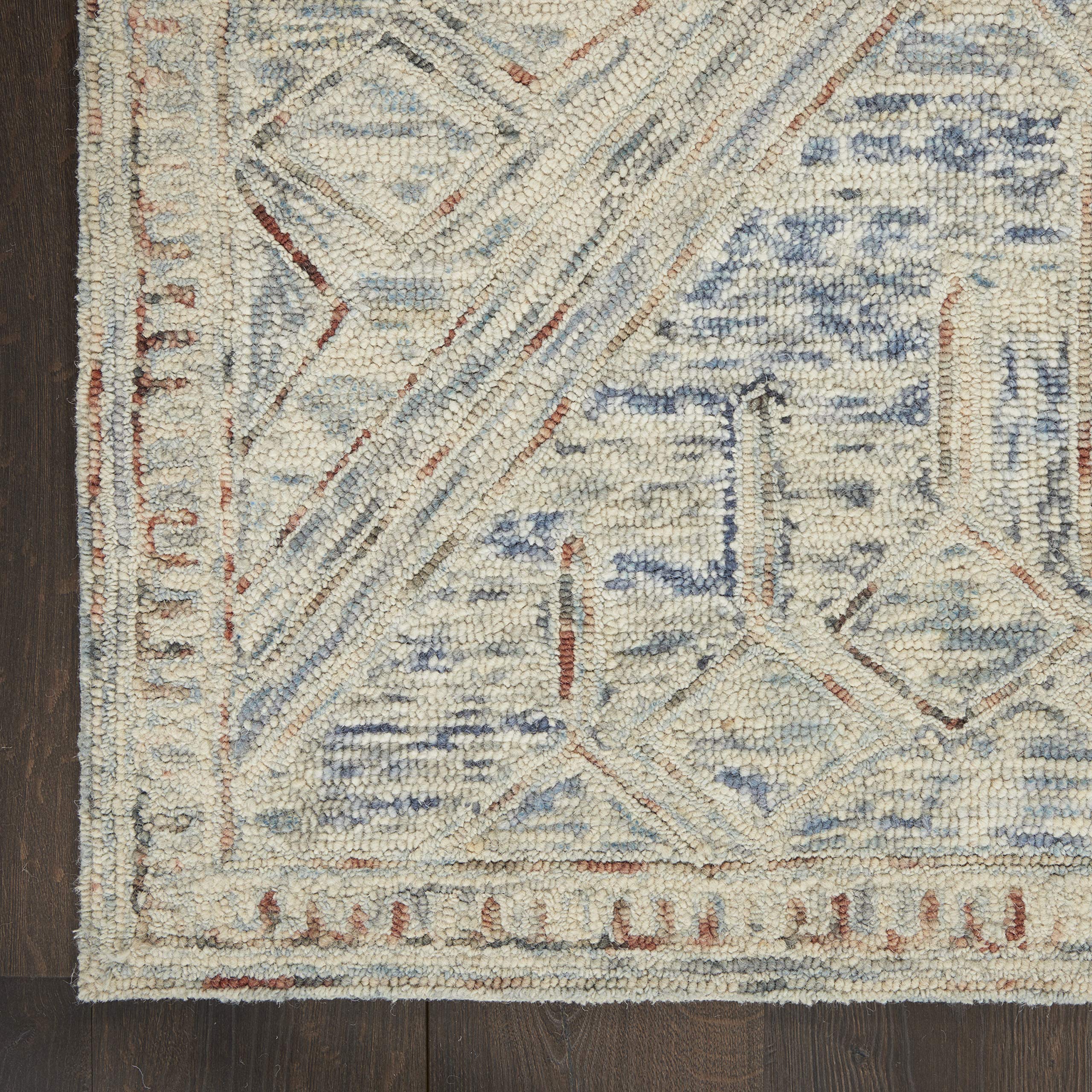 Nourison Linked Contemporary Blue Multi 5' x 7'6