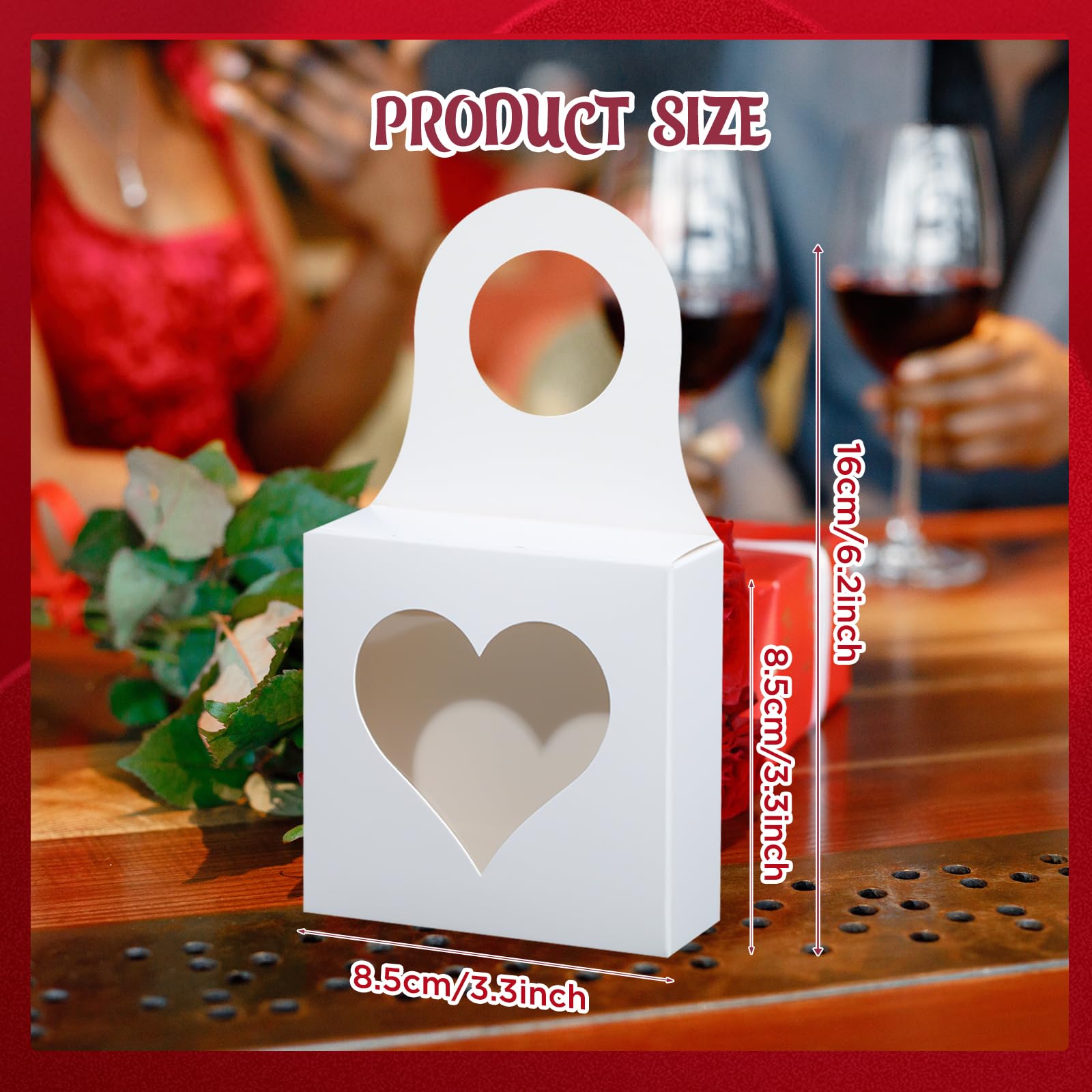 ISKYBOB 20PCS Easter Wine Bottle Gift Boxes with Window - Kraft Paper Hanging Treat Boxes for Mini Charcuterie, Champagne & Party Favors - Perfect for Easter Gifts, Wedding Favors & Holiday Treats