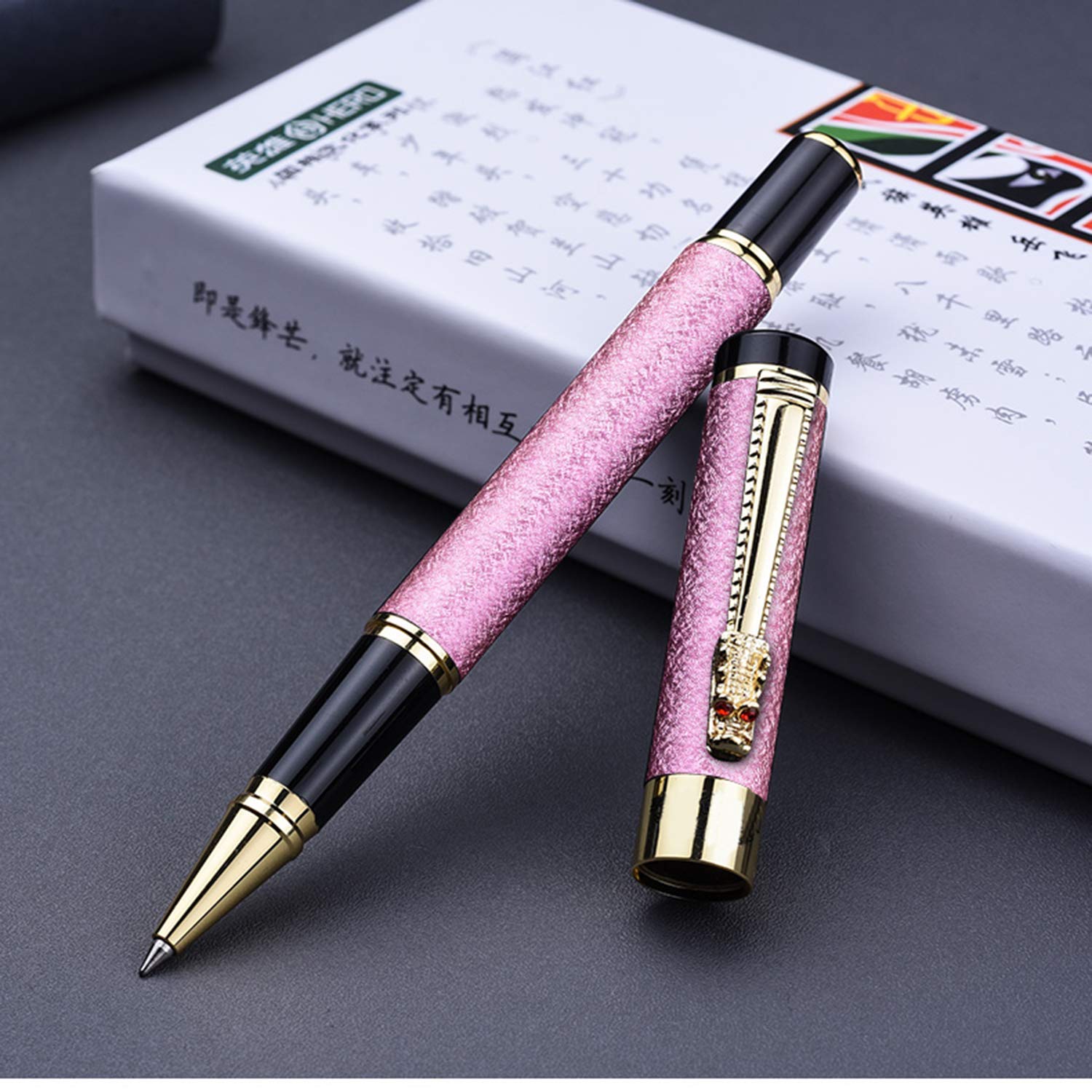 Ancolo Personalized Engraved Rollerball Pen Set - 10 Black Ink Refills for Left & Right Handed Users - Ideal Gift for Men, Women, Writers & Collectors (5-Pack) - Perfect for Office, Journaling & Special Occasions