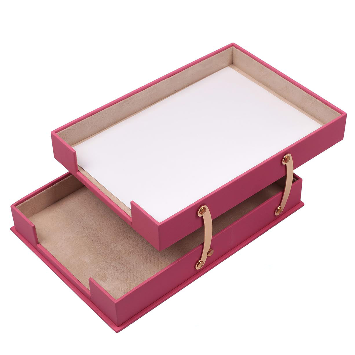 MOOG Leather Double Document Tray - Premium Office Organizer for Files, Papers & Folders - Perfect for Desk, Home & Office Organization