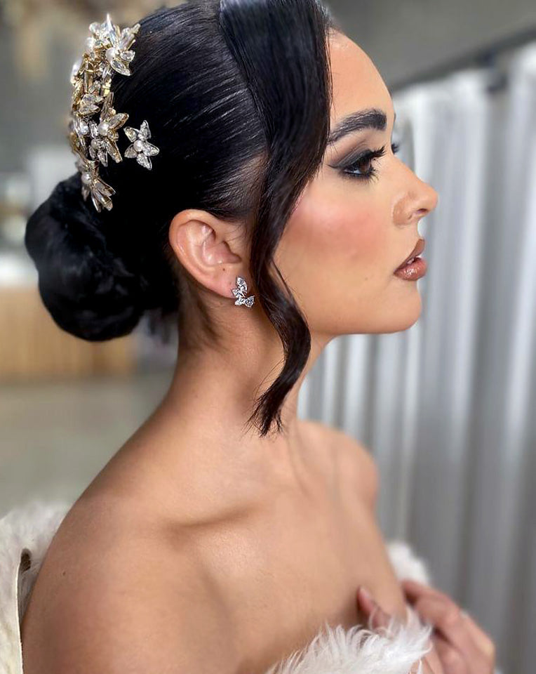 Elegant Wedding Earrings for Bride - Modern Unique Crystal Stud Earrings by Stephanie Browne | Perfect for Bridal Accessories, Bridesmaid Gifts & Formal Occasions