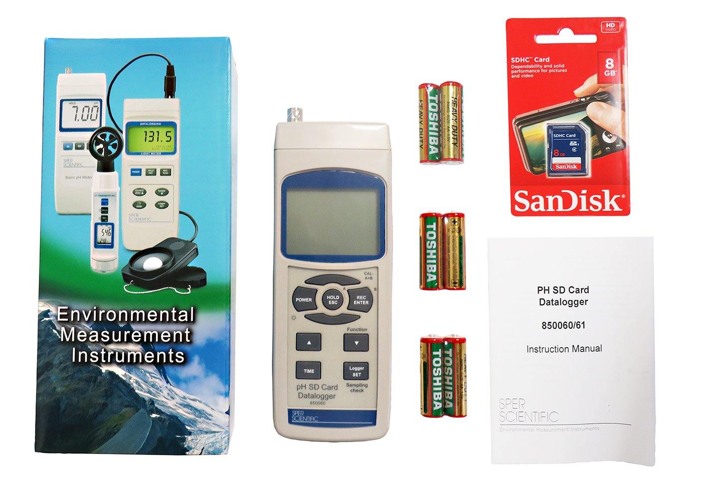 High Precision SD Card Datalogger pH Meter - Water Quality Tester for Aquariums, Pools & Hydroponics | Portable pH Monitoring Device with Data Logging