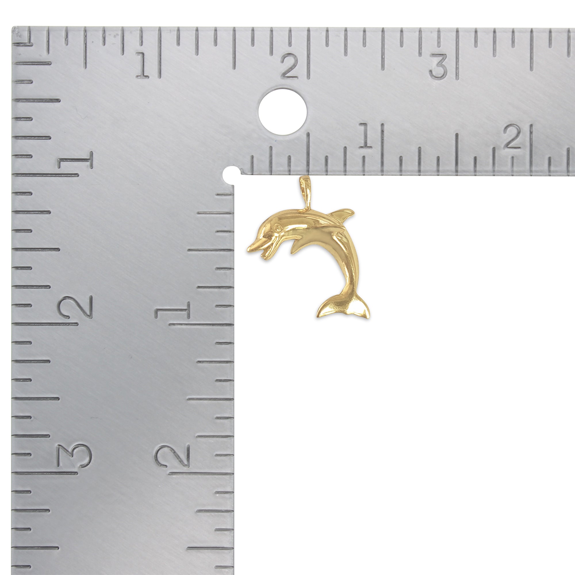 14K Yellow Gold Polished Dolphin Charm Pendant - Elegant Jewelry Gift for Beach Lovers, Ocean-Themed Parties & Summer Fashion Accessories