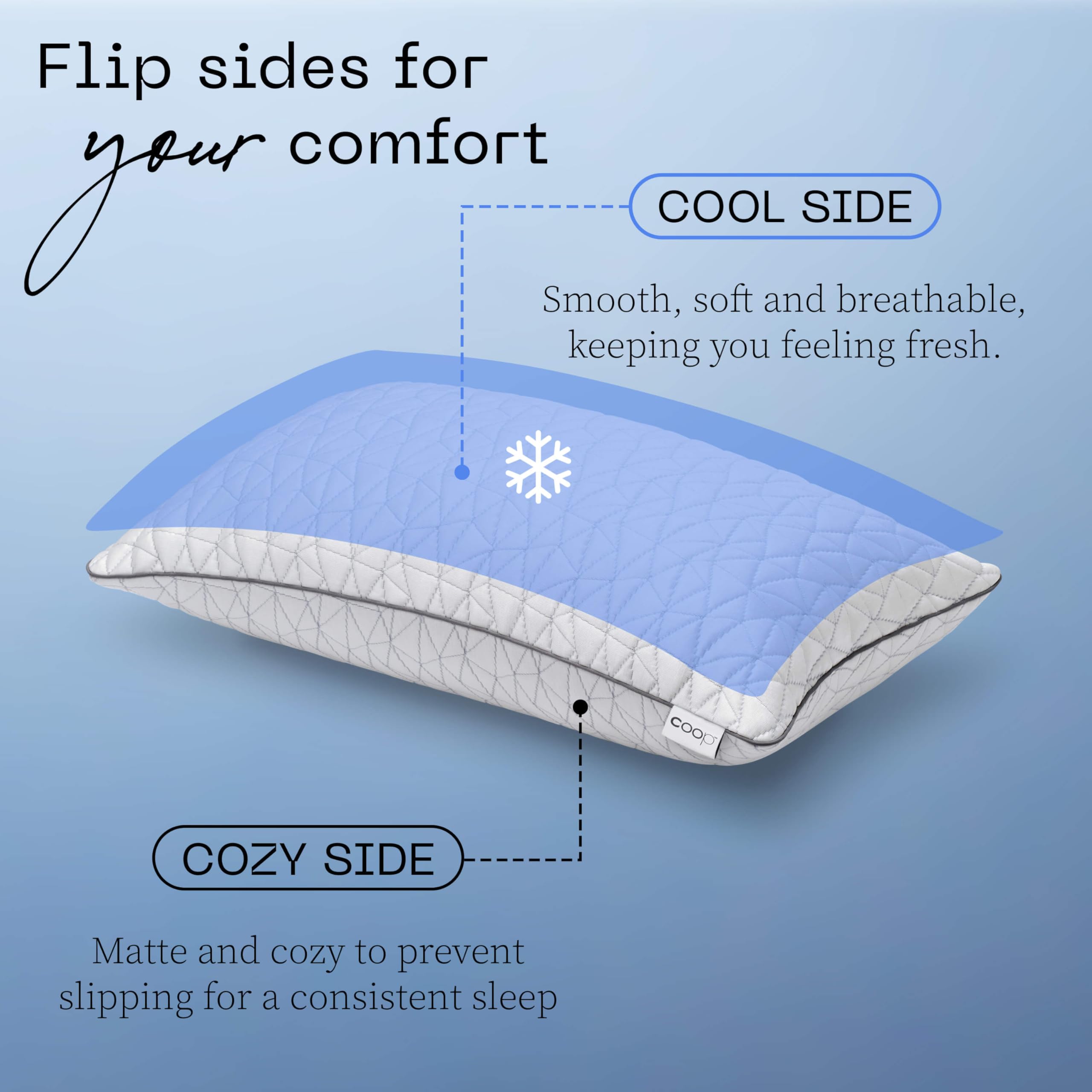 Coop Home Goods King Size Cooling Pillowcase - Dual-Sided Ultra Soft Pillow Cover with Lulltra Cool Technology for Hot Sleepers | Perfect for Night Sweat Relief & Temperature Regulation During Sleep