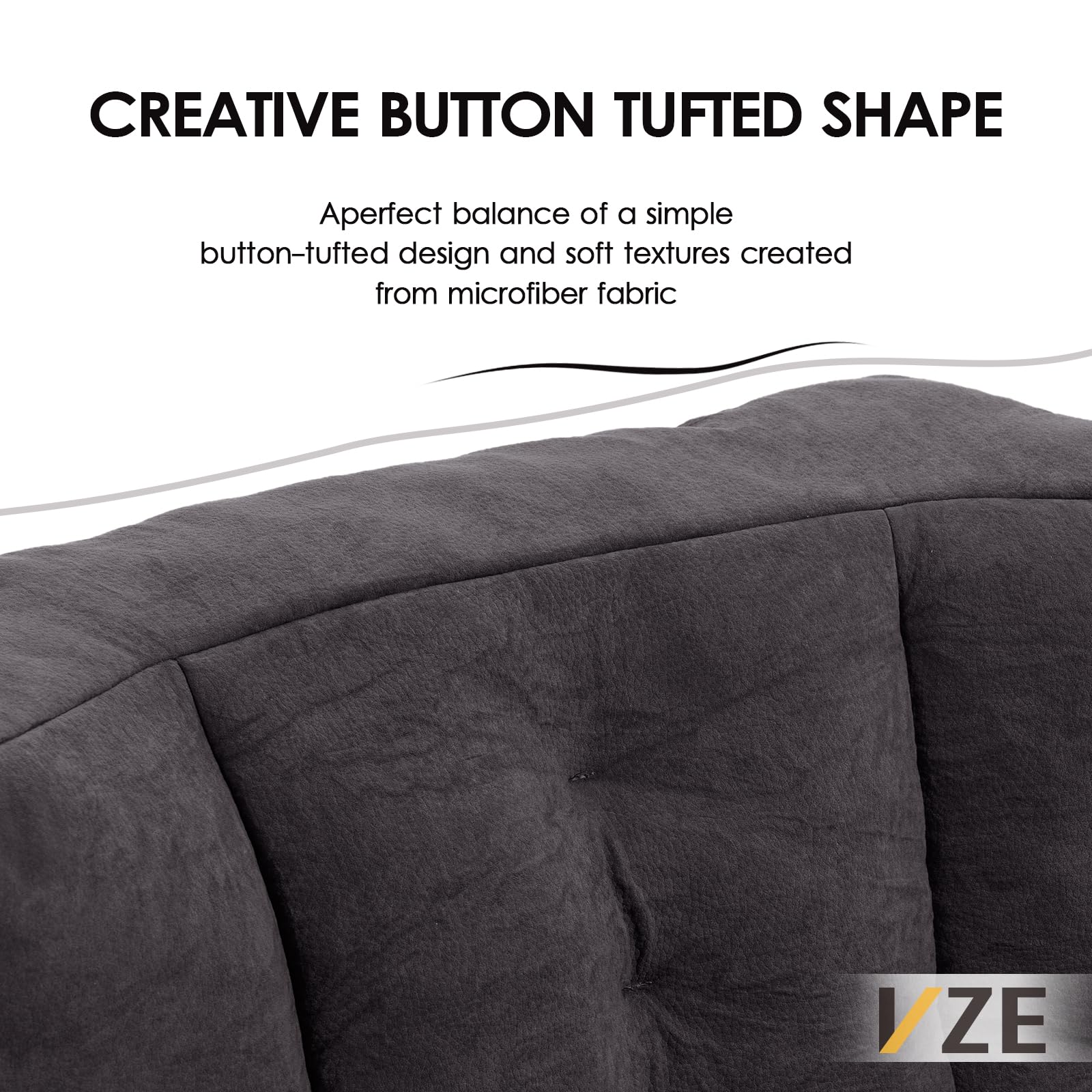 VZE Memory Foam Bean Bag Chair with Filler Included - Soft Black Lounger for Adults & Teens - Small Beanbag Cover for Classroom, Dorm Room, Living Room & Casual Relaxation - Comfortable Seating for Reading, Gaming & Movie Nights