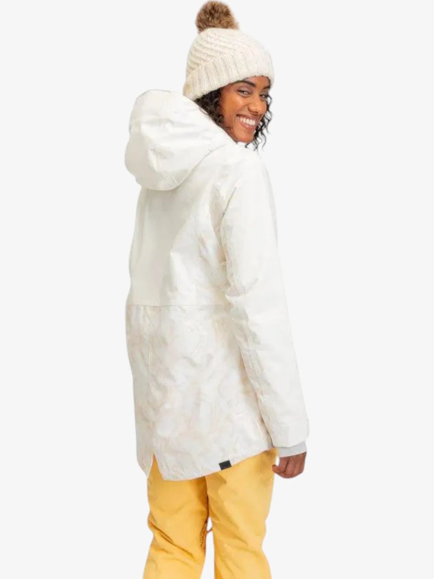 ROXY Women's Snow Stated Jacket - White Winter Waterproof Ski Coat for Snowboarding & Outdoor Adventures