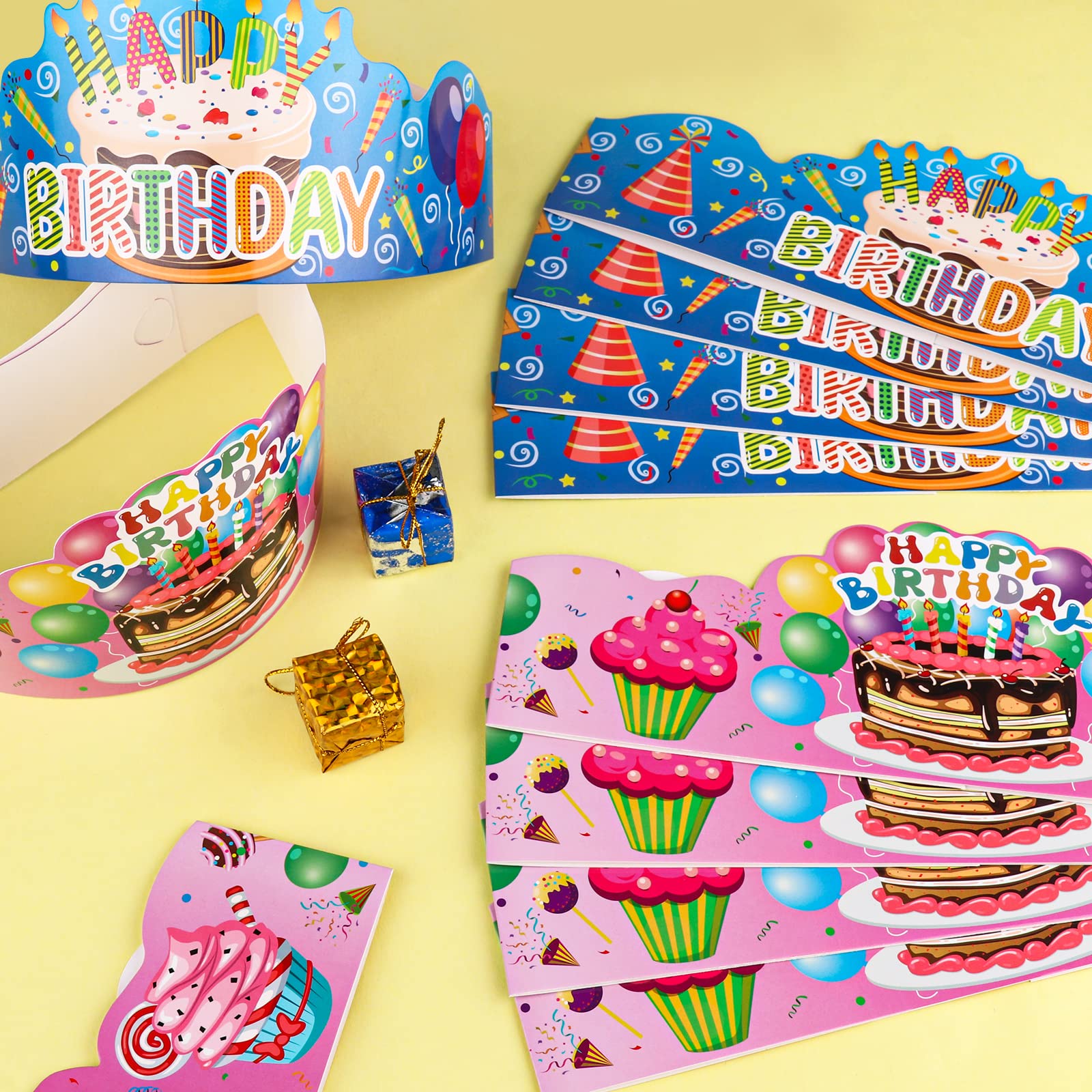 30 Pack Adjustable Colorful Birthday Crowns for Kids - Cute Happy Birthday Party Hats for Classroom Celebrations, School Events & Birthday Parties