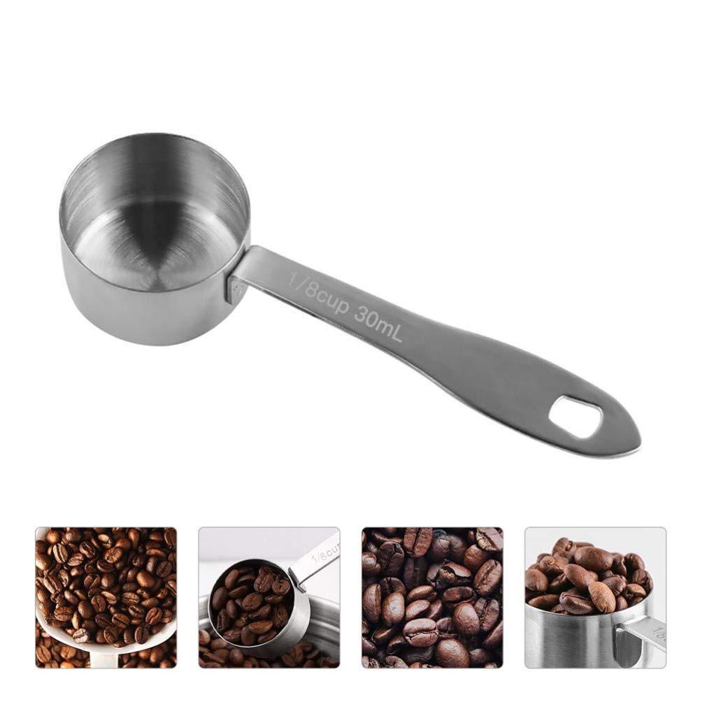 DOITOOL 1-Piece Stainless Steel Coffee Scoop - Long Handle Measuring Spoon for Coffee, Milk & Kitchen Use - Perfect for Brewing, Baking & Measuring Ingredients