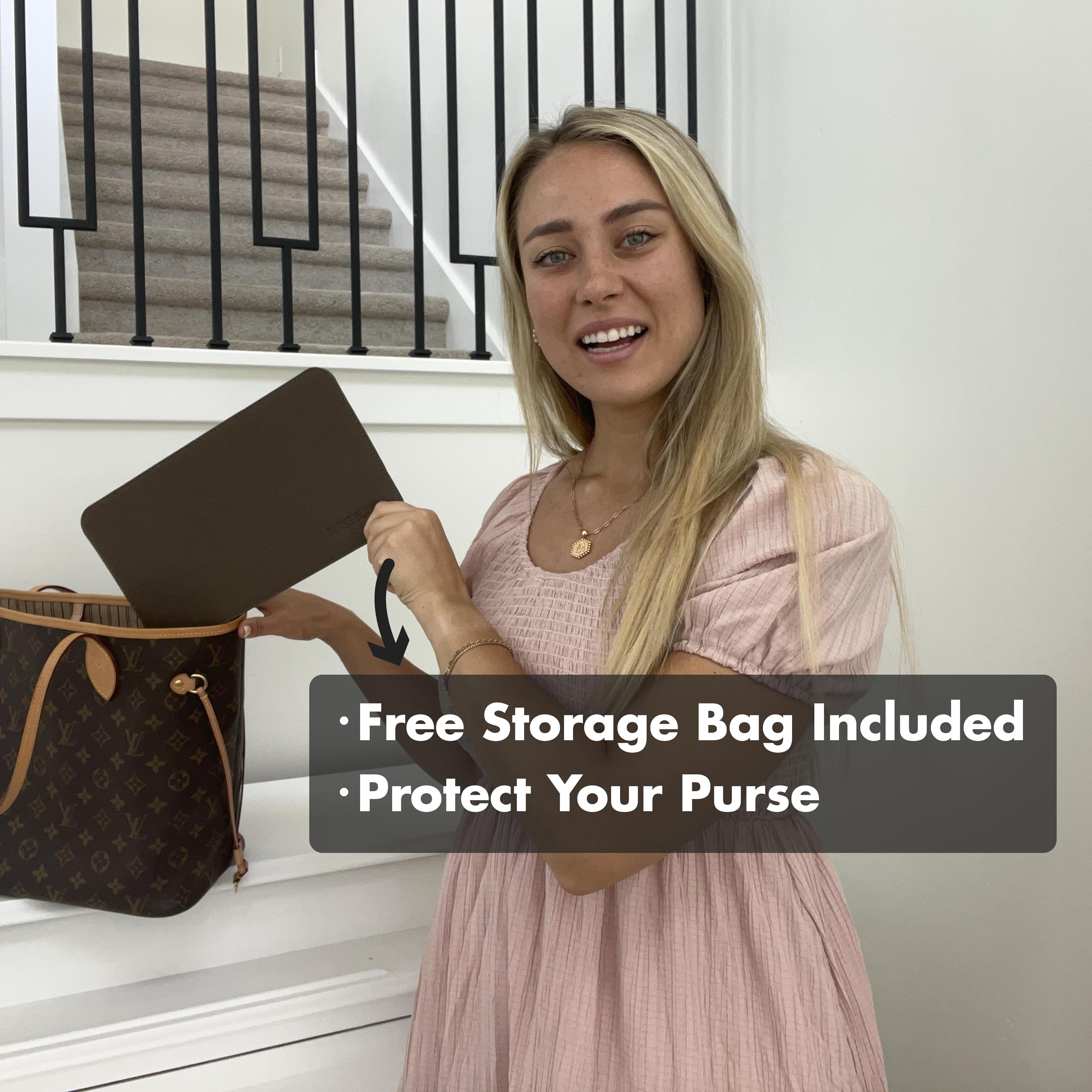 Graceful MM Base Shaper Organizer for LV Bags - Red Vegan Leather Purse Insert for Louis Vuitton Graceful Totes & Handbags | Perfect for Travel, Work & Daily Use