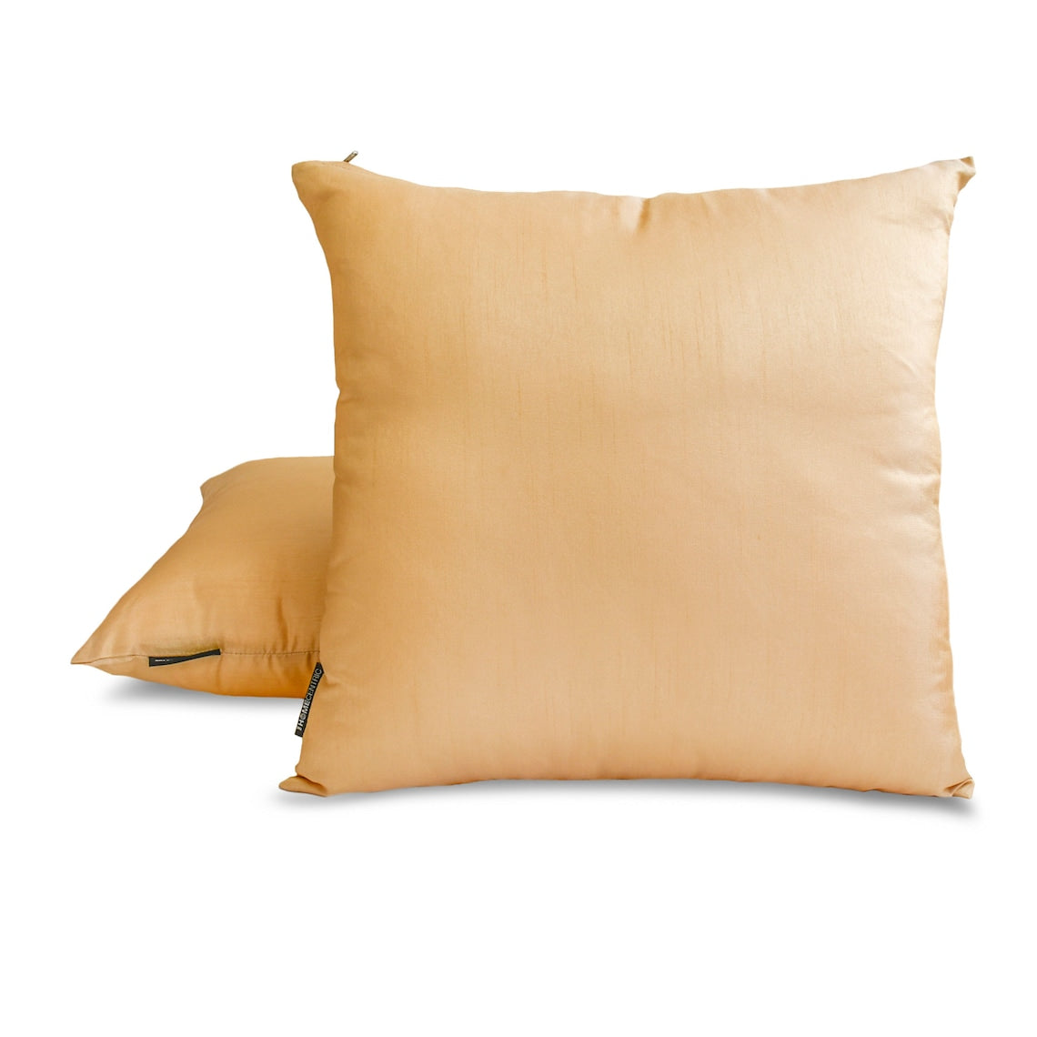 Luxury Beige Art Silk Throw Pillow Covers - Set of 2 - Elegant Home Decor for Sofa, Bed & Living Room