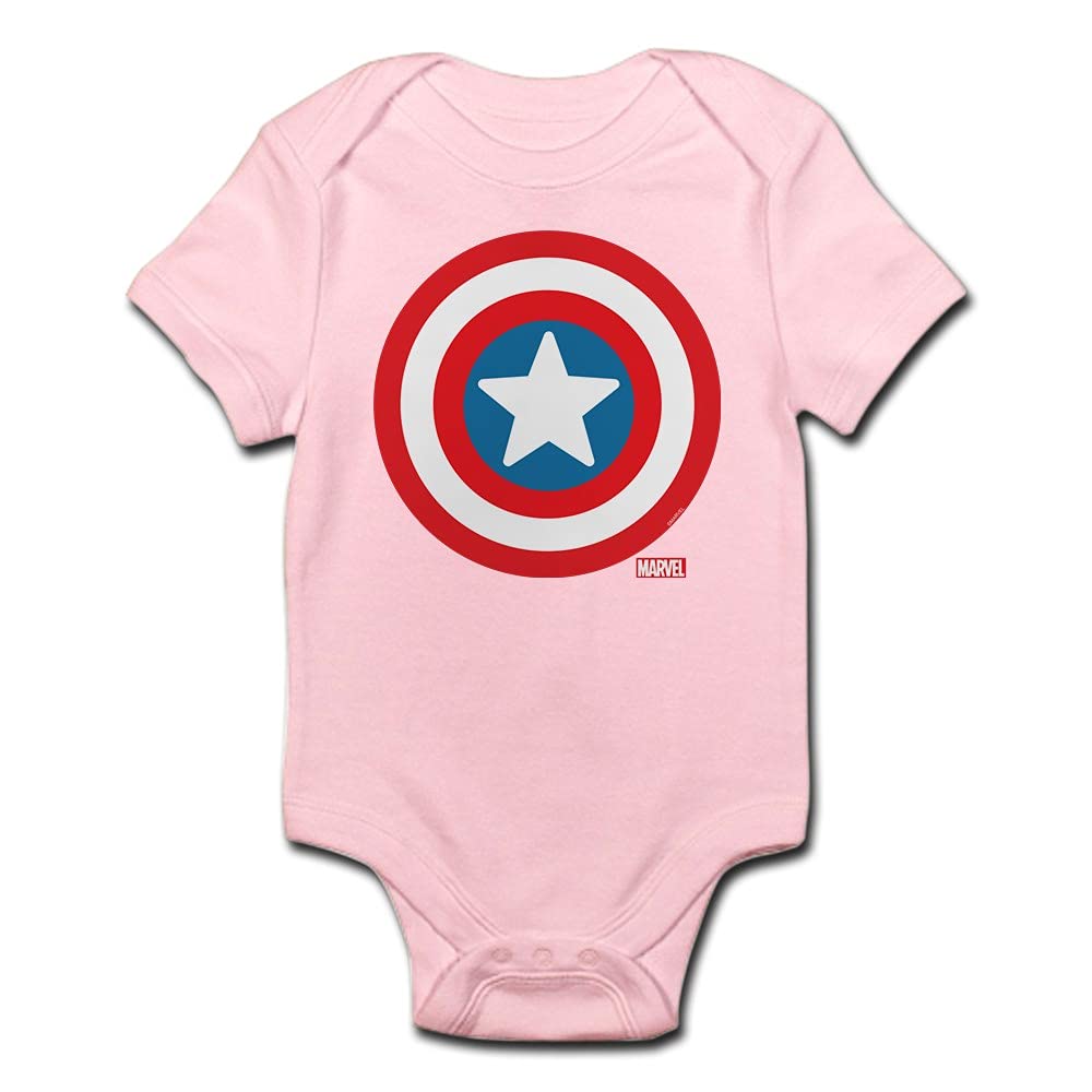 Captain America Icon Baby Light Bodysuit - Soft Cotton Infant Onesie for Boys & Girls | Perfect for Playtime, Photo Shoots & Superhero-Themed Parties