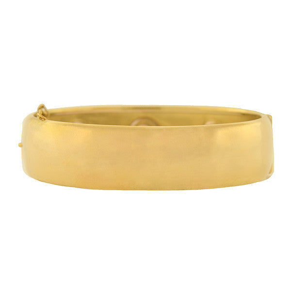 Exquisite Victorian 15kt Gold Sapphire & Diamond Wide Bangle Bracelet - Elegant Vintage Jewelry for Weddings, Anniversaries & Special Occasions