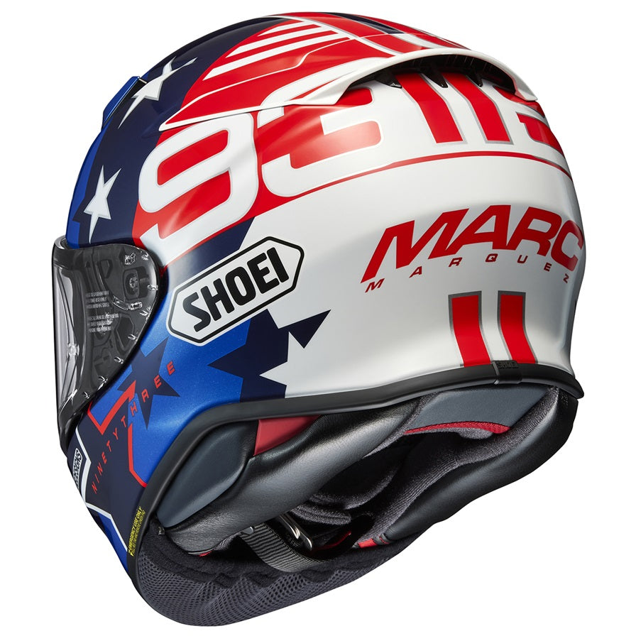 Shoei RF 1400 Marquez American Spirit Motorcycle Helmet - Premium Full Face DOT & ECE Certified for Street Riding & Racing