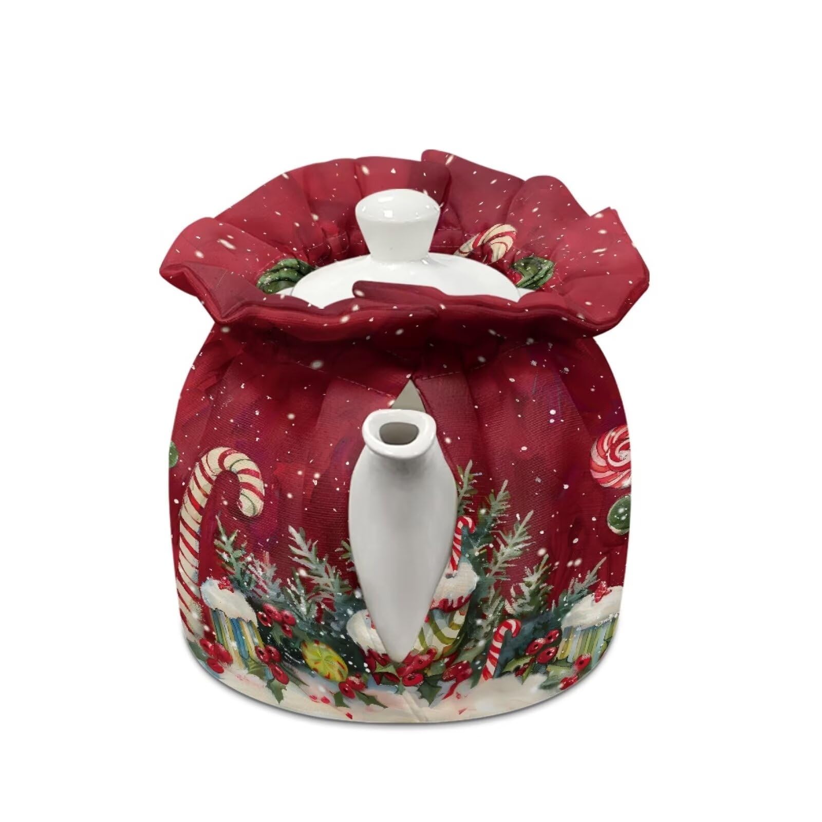 Soft Insulated Snowman Tea Cozy - Foldable Teapot Cover for Heat Retention & Dust Protection | Cute Kitchen Decor Accessory | Perfect for Winter Tea Parties & Home Decor