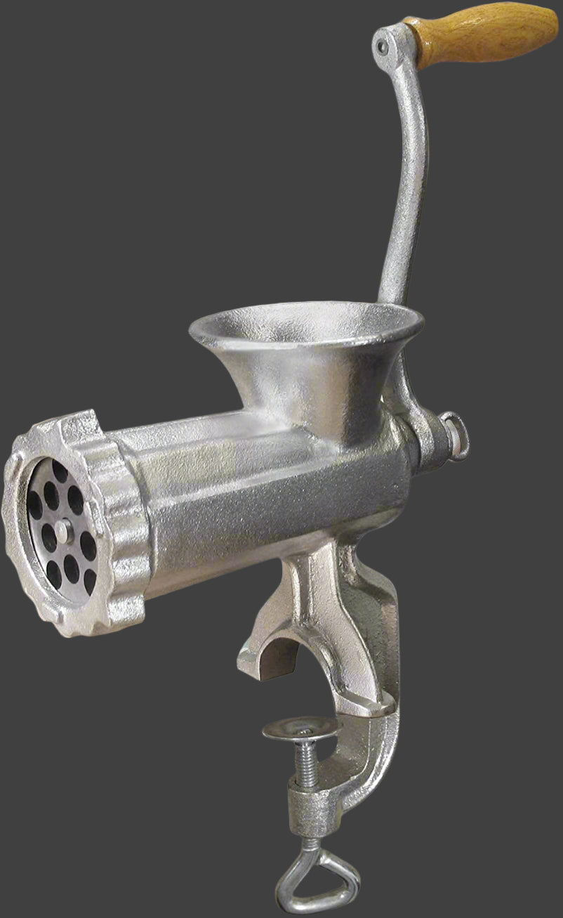 Heavy Duty #10 Manual Meat Grinder & Sausage Stuffer - Clamp-On Hand Crank with 2 Grinding Plates & 3 Sausage Funnels for Home Kitchen, Camping & Hunting | Perfect for Ground Beef, Sausage Making & Food Prep | SKU: 516MG