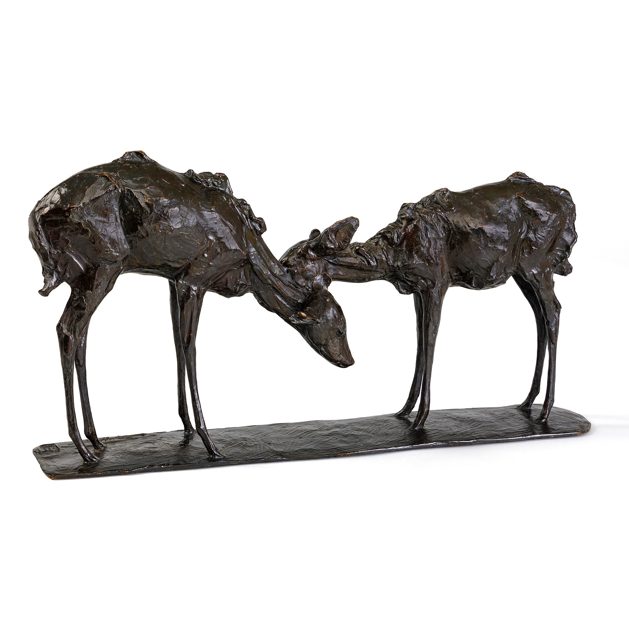 Rembrandt Bugatti Small Antelope Bronze Sculpture - Petites Antilopes Goudou Art Statue, Two Friends Figurine for Home Decor, Office Display & Art Collection