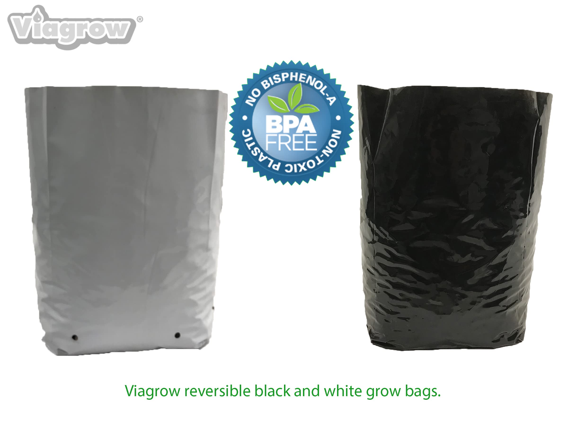 Viagrow 30 Gallon Thick Plastic Grow Bags - 10 Pack for Potting, Seedlings & Rooting | Heavy Duty Plant Containers for Indoor/Outdoor Gardening, Hydroponics & Urban Farming