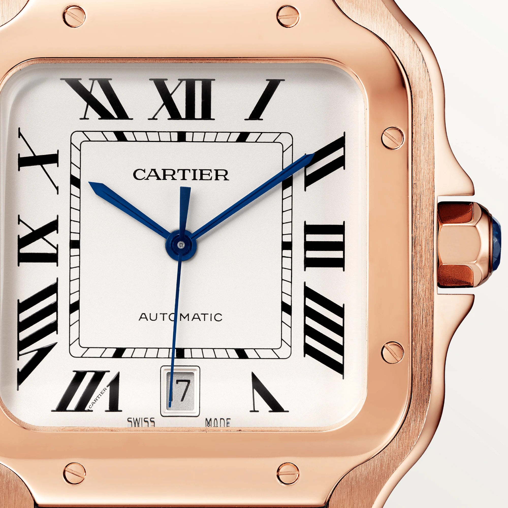 Cartier Santos 18K Rose Gold Men's Luxury Watch - Elegant Dress Watch for Business, Formal Occasions & Special Events