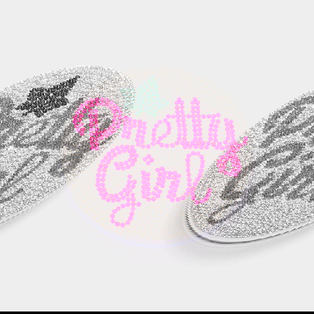 Sparkling Rhinestone Compact Mirror with Message - Cute & Stylish Makeup Mirror for Girls, Perfect for Purse, Travel, and Gift Giving