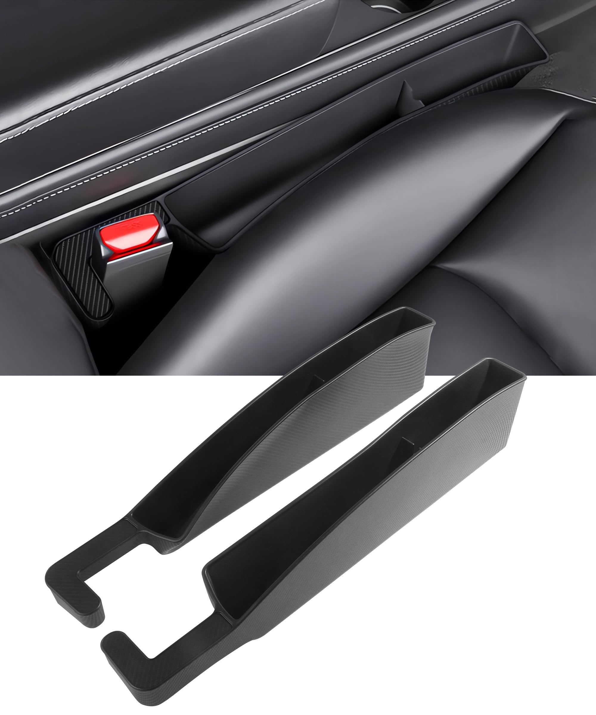 2PCS Car Seat Gap Filler Organizer - Premium Interior Car Accessories for Holding Phone, Wallet & Small Items - Universal Fit for Trucks, Cars & SUVs - Prevent Drops & Keep Your Vehicle Neat
