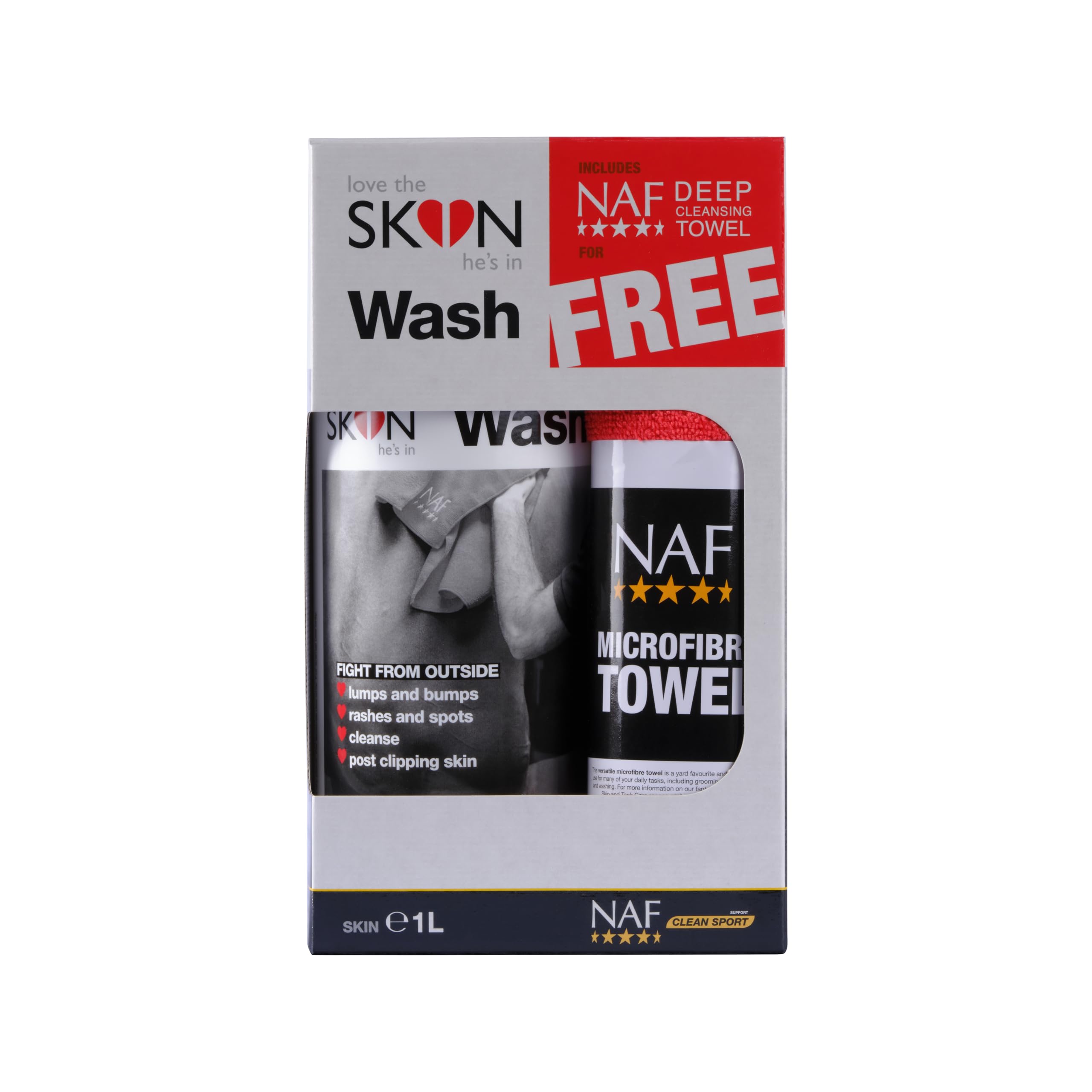 Natural Animal Feeds NAF Love The Skin He's In Skin Wash for Dogs & Cats - 1L Gentle Cleansing Shampoo for Healthy Skin & Coat - Perfect for Bathing, Itch Relief, and Odor Control
