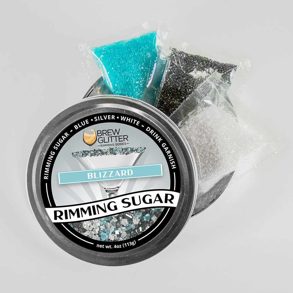 Blizzard Rimming Sugar - Edible Glitter for Cocktails, Cakes & Desserts - Perfect for Party Decorations, Baking & Drink Garnishing