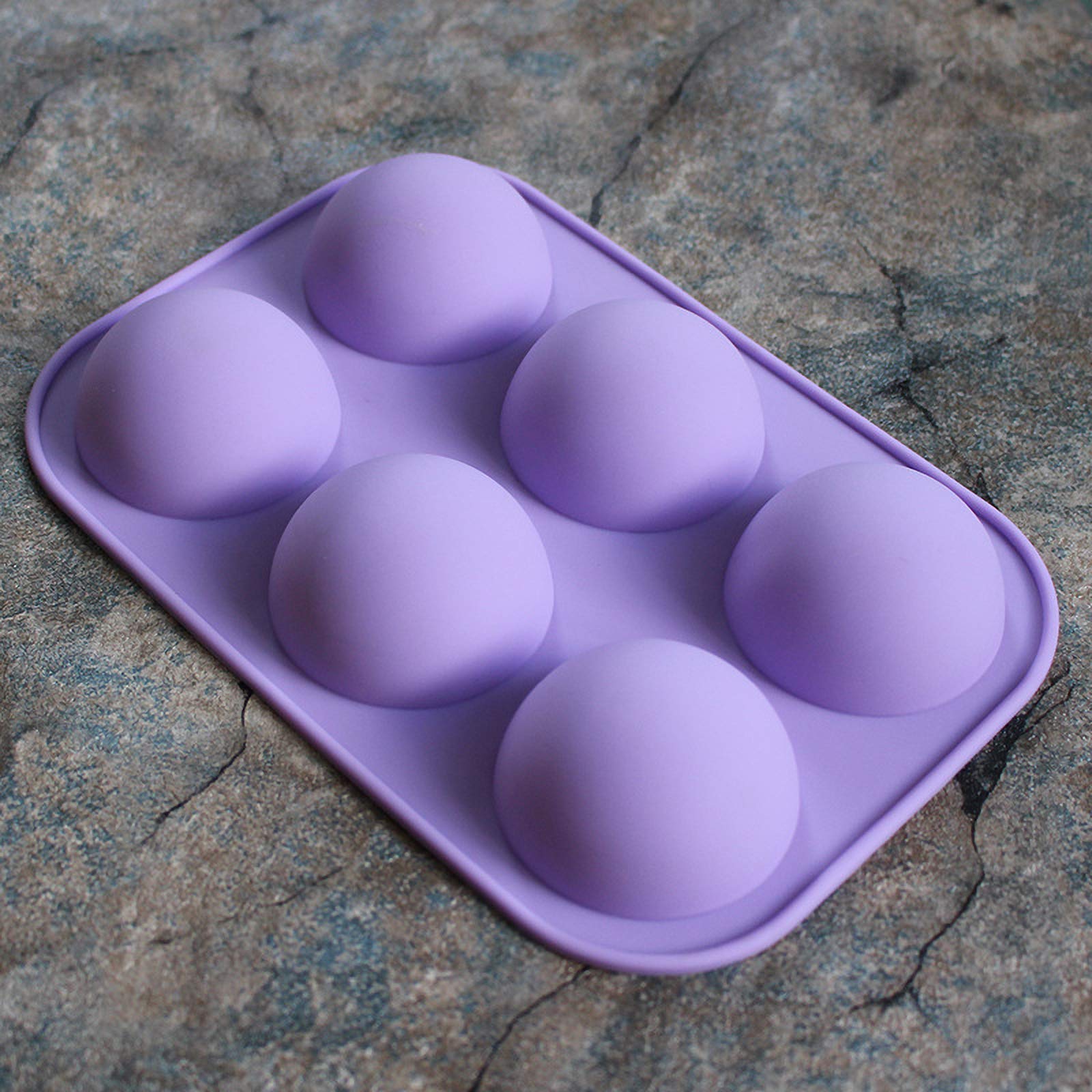 2 Pack Silicone Baking Molds - 6 Cavity Half Sphere Chocolate Candy Molds for Cake Pops, Bath Bombs, Soap Making, Jello, Resin Crafts & Halloween Gummy Eyeballs - Non-Stick Reusable DIY Mold Set for Home Baking & Party Treats