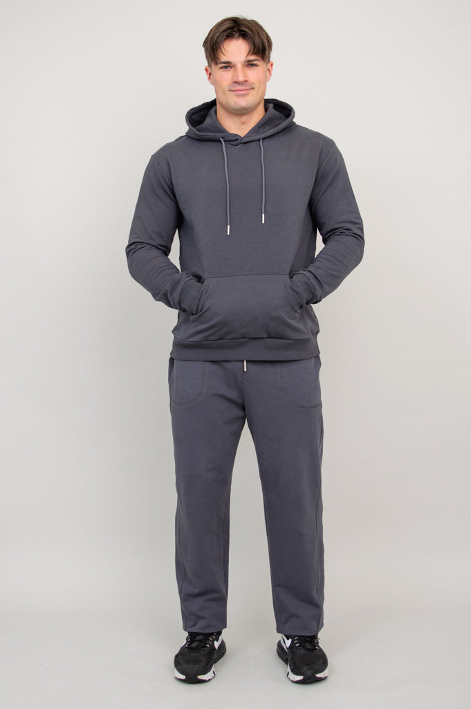 JoeJoe Men's Cotton Hoodie - Soft & Comfortable Charcoal Pullover Sweatshirt for Casual Wear & Outdoor Activities