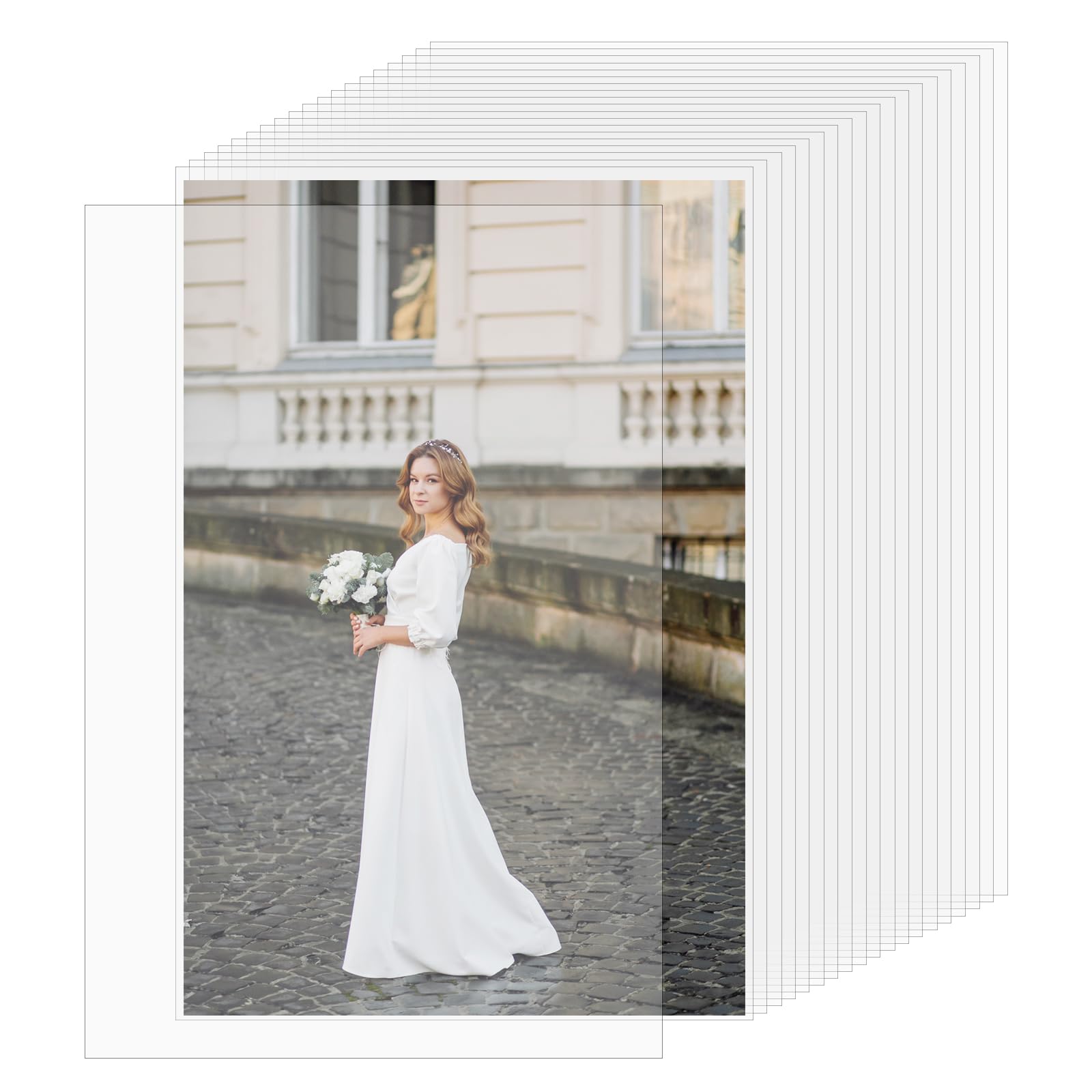 Mozeat Lens 200 Sheets 4 x 6 Inch Translucent Vellum Paper for Wedding Invitations, Save The Date Cards, Photo Covers & DIY Crafts - Printable Tracing Paper for Scrapbooking, Calligraphy & Stationery Projects