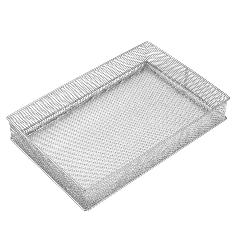 YBM HOME Silver Mesh Desk Drawer Organizer Tray - Multipurpose Storage Holder for Office, Kitchen, Bathroom & Craft Supplies (8x12x2 Inches) - Perfect for Organizing Stationery, Makeup, Utensils & Small Items