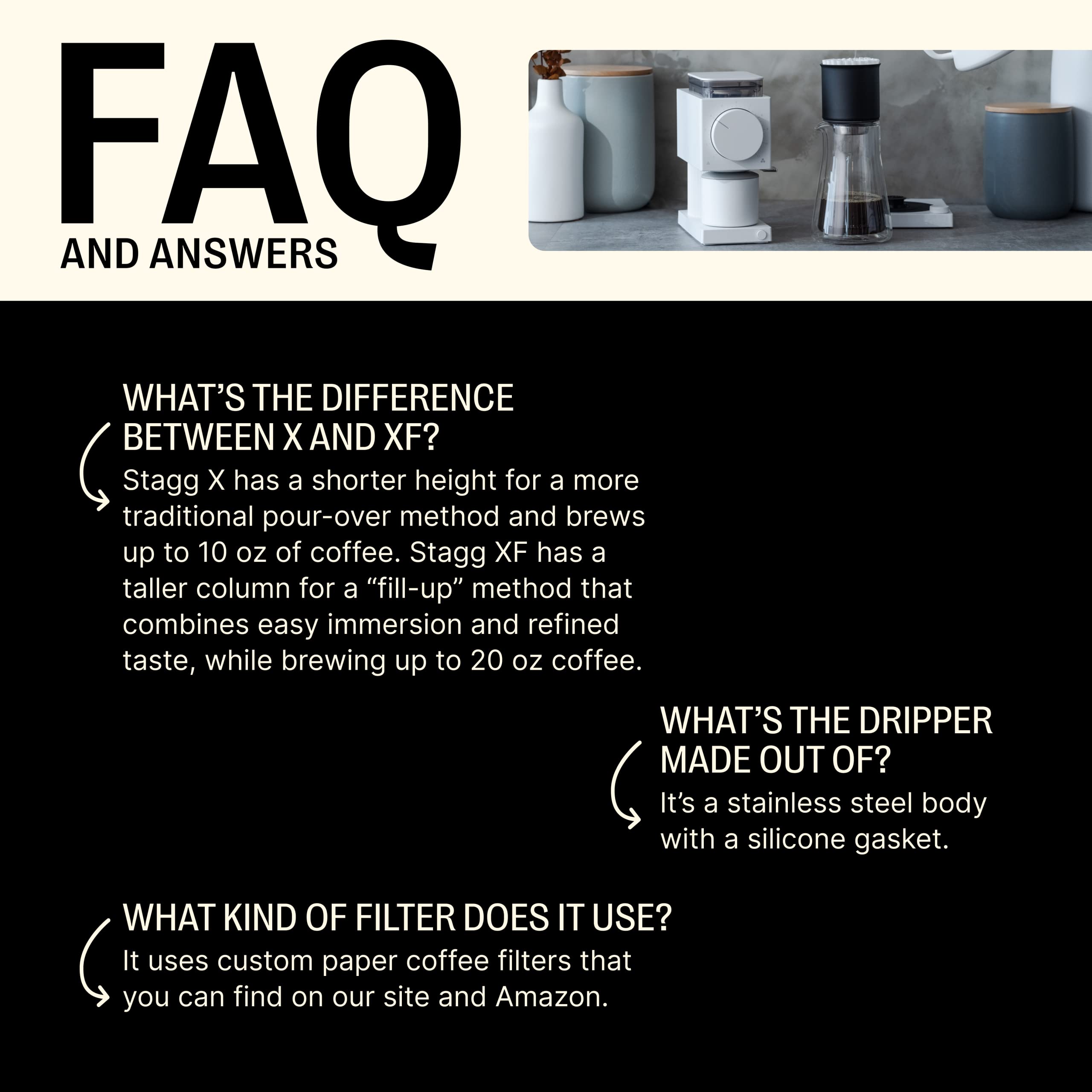 Fellow Stagg [XF] Stainless Steel Double Wall Vacuum Insulated Pour Over Coffee Maker - 20oz Non-Clogging Fast Drip Portable Coffee Dripper - Perfect for Home, Office & Travel Brewing