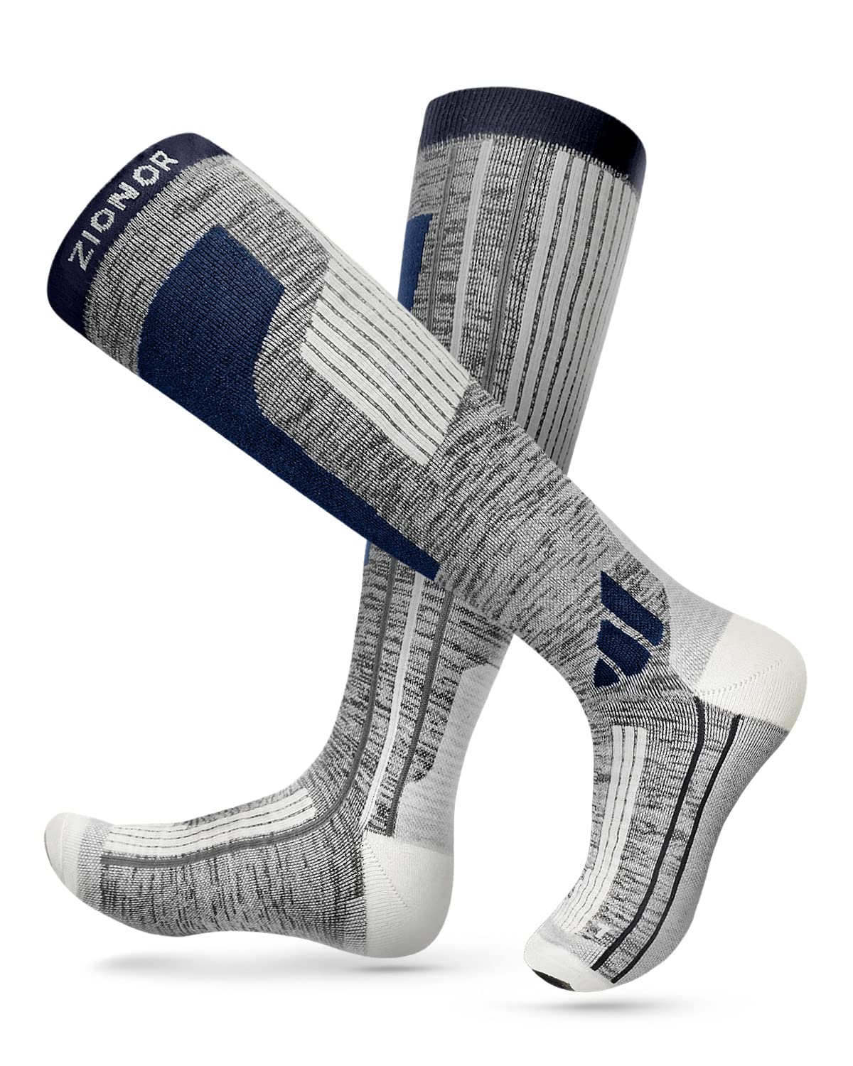 Premium Merino Wool Ski Socks for Men & Women - Warm Over-the-Calf Snowboard Socks with Cushioned Support - Ideal for Skiing, Snowboarding & Winter Sports