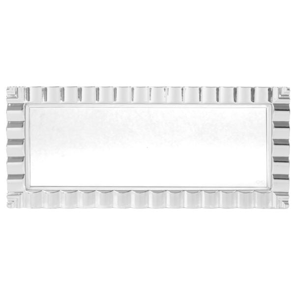 Premium Silver & Clear Rectangular Serving Trays - Set of 2 - Elegant Party Platters for Appetizers, Desserts & Home Decor