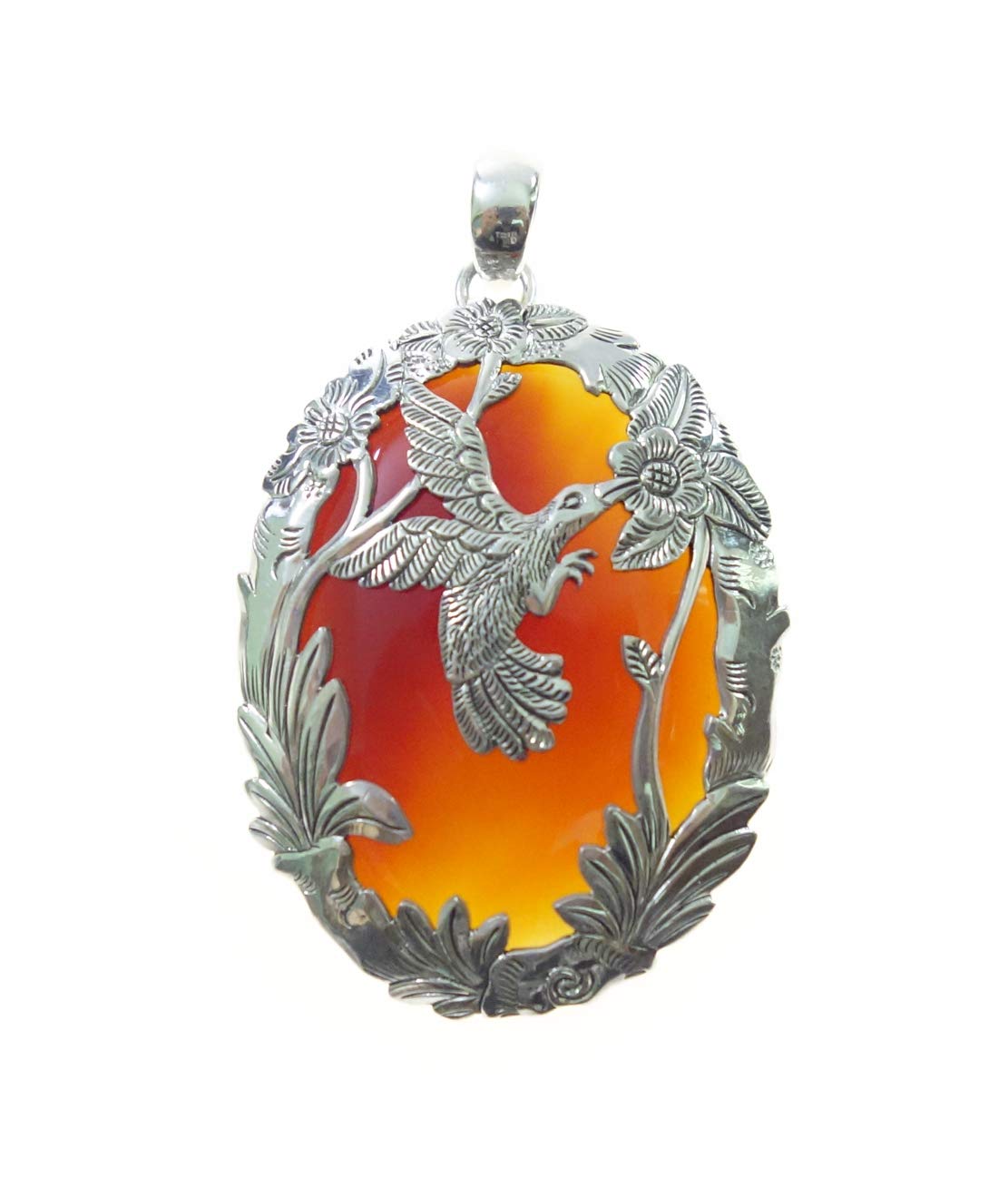925 Sterling Silver Red Onyx Gemstone Handmade Bird Pendant Necklace - Elegant Engraved Designer Jewelry Gift for Women, Perfect for Parties, Anniversaries & Everyday Fashion