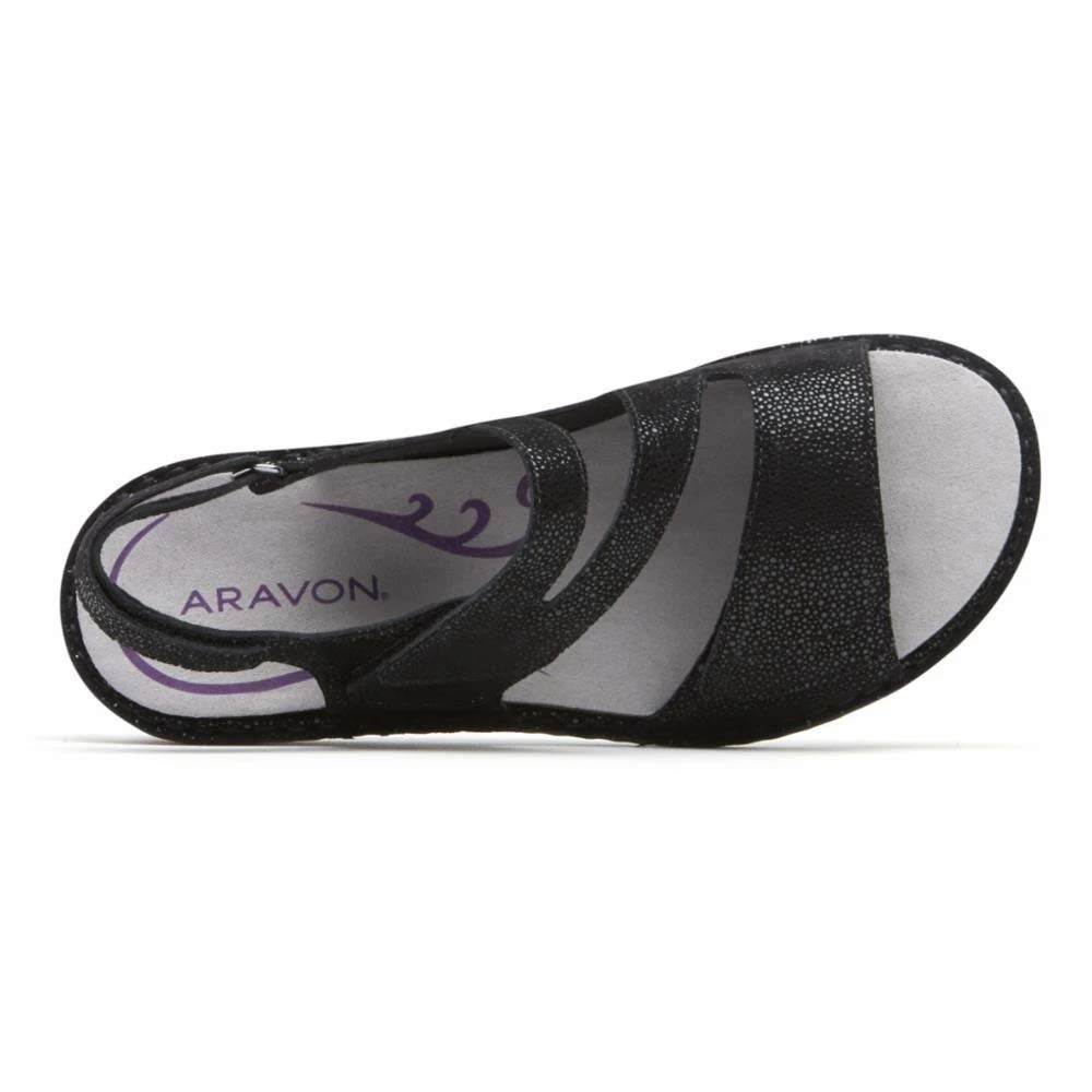 Aravon Women's Comfortable Heeled Sandals - Stylish & Supportive Dress Shoes for Work, Wedding & Summer Outfits