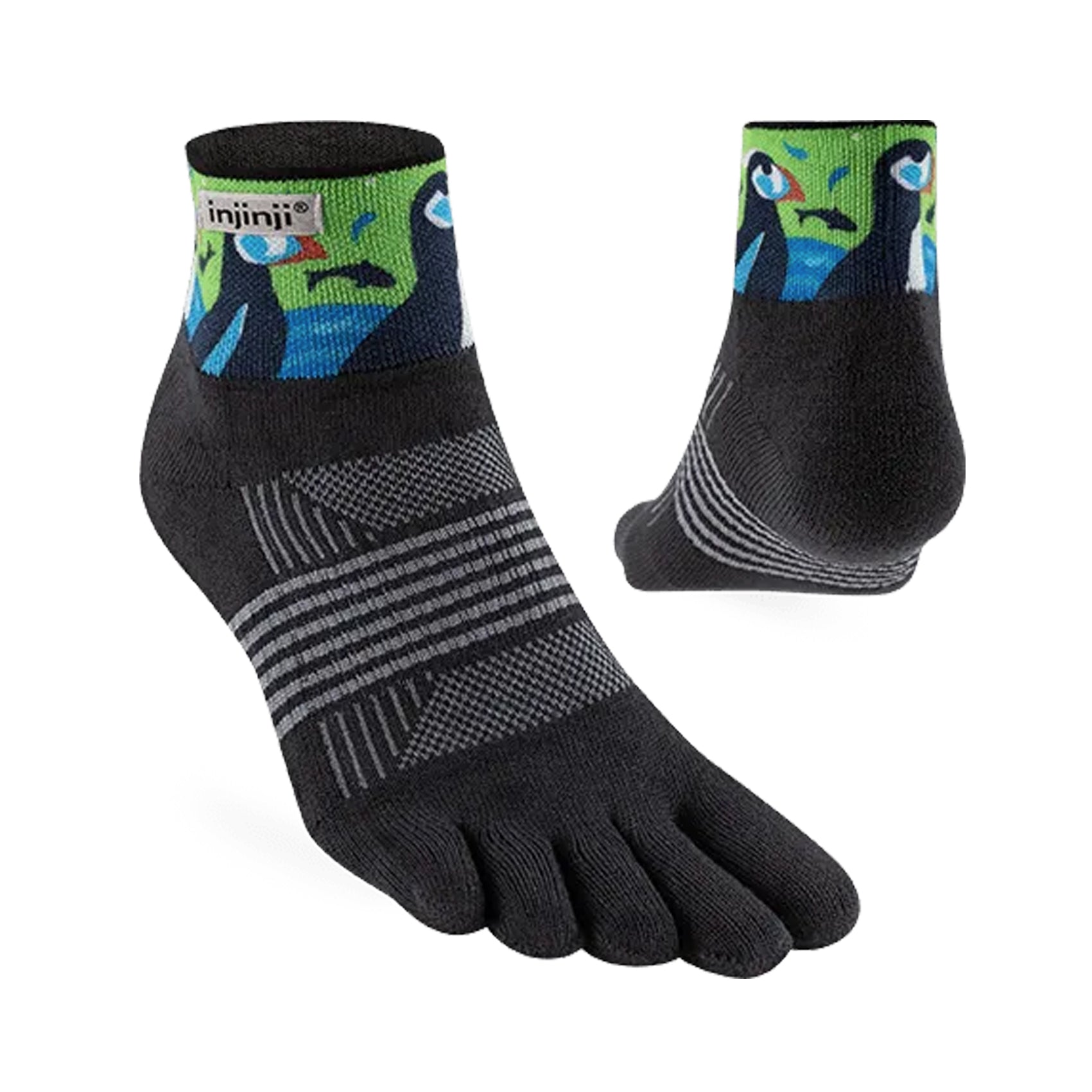 Injinji Trail Artist Designed Mini Crew Socks for Women - Breathable Toe Socks for Hiking, Running & Outdoor Activities
