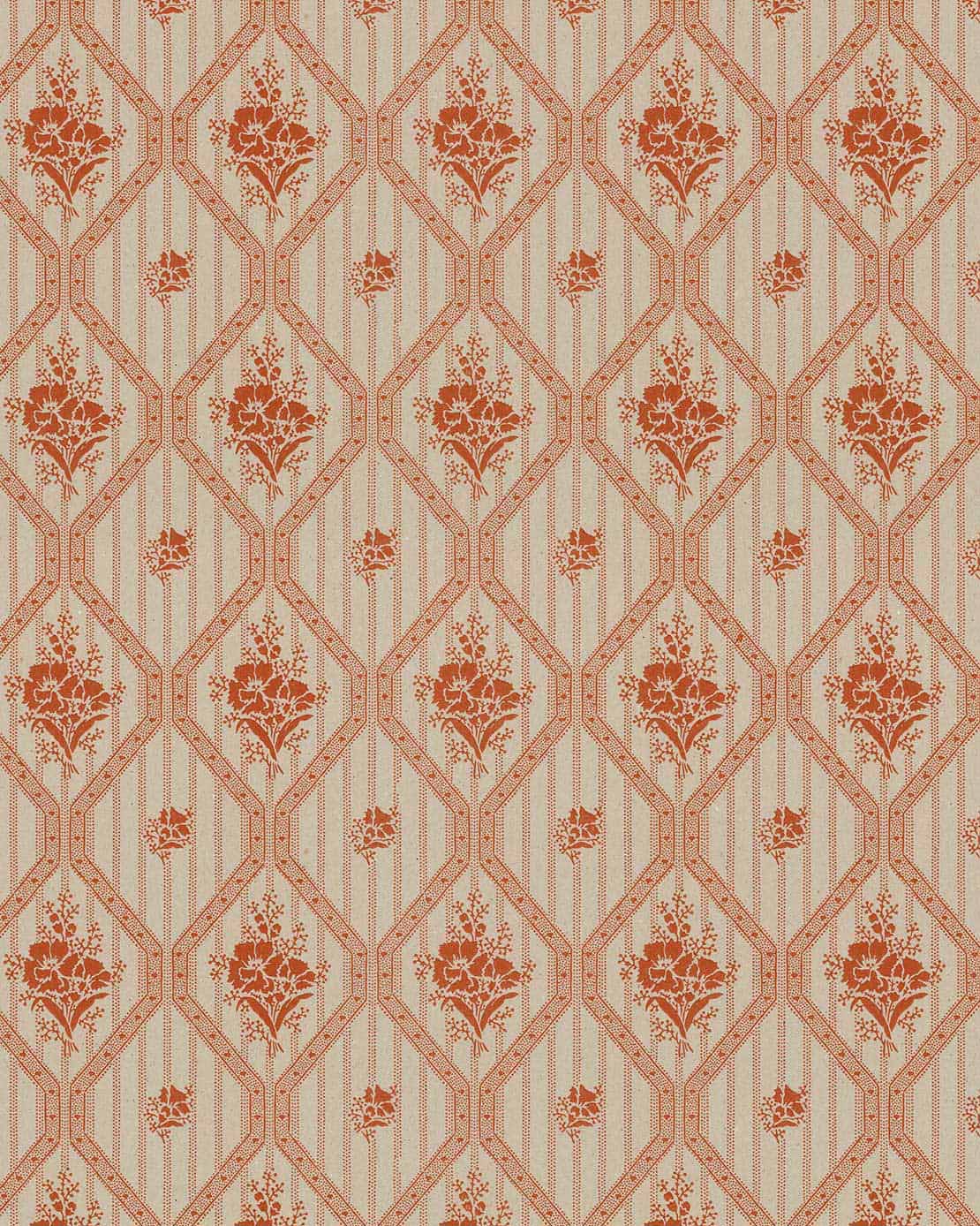 Lim & Handtryck Wallpaper Blue Cornflower Branch/Red - Perfect for Living Room, Bedroom & Home Decor
