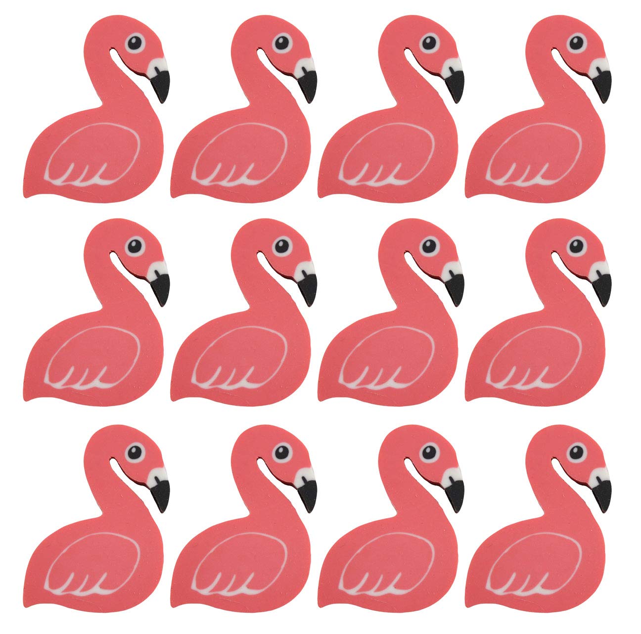 Large Flamingo Pencil Top Erasers - Cute Novelty Erasers for School, Classroom Supplies, Math Counters, Sorting Activities & Party Favors | Fun Pencil Toppers for Kids, Teachers & Office Use