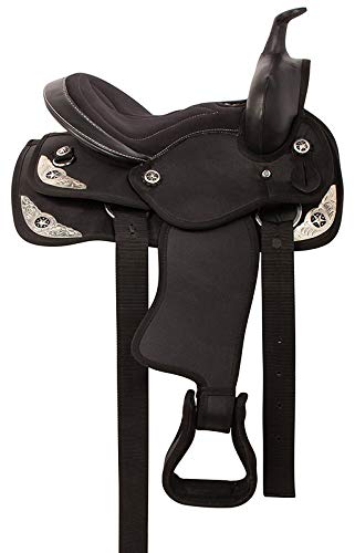 Premium Synthetic Western Horse Saddle 14-18 Inch with Complete Tack Set - Lightweight Durable Riding Saddle for Trail Riding, Training & Show | Equestrian Accessories for Men & Women