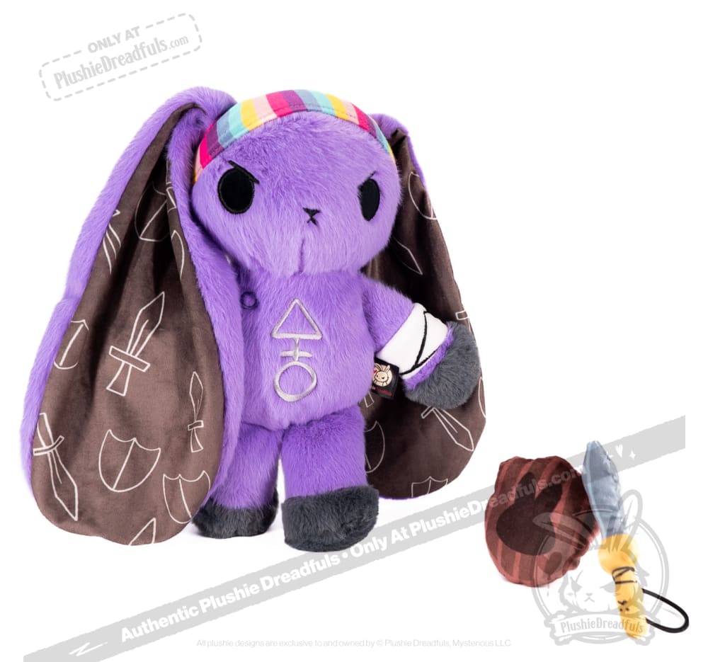Plushie Dreadfuls Cancer Warrior Rabbit - Soft Stuffed Animal Toy for Comfort & Support | Chemo Gift, Hospital Companion, Emotional Support Plush