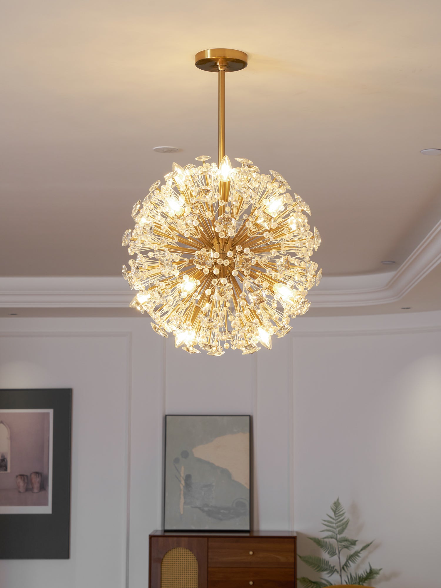 Dickinson Chandelier - Elegant Crystal Ceiling Light Fixture for Dining Room, Living Room & Bedroom | Modern Home Lighting Decor
