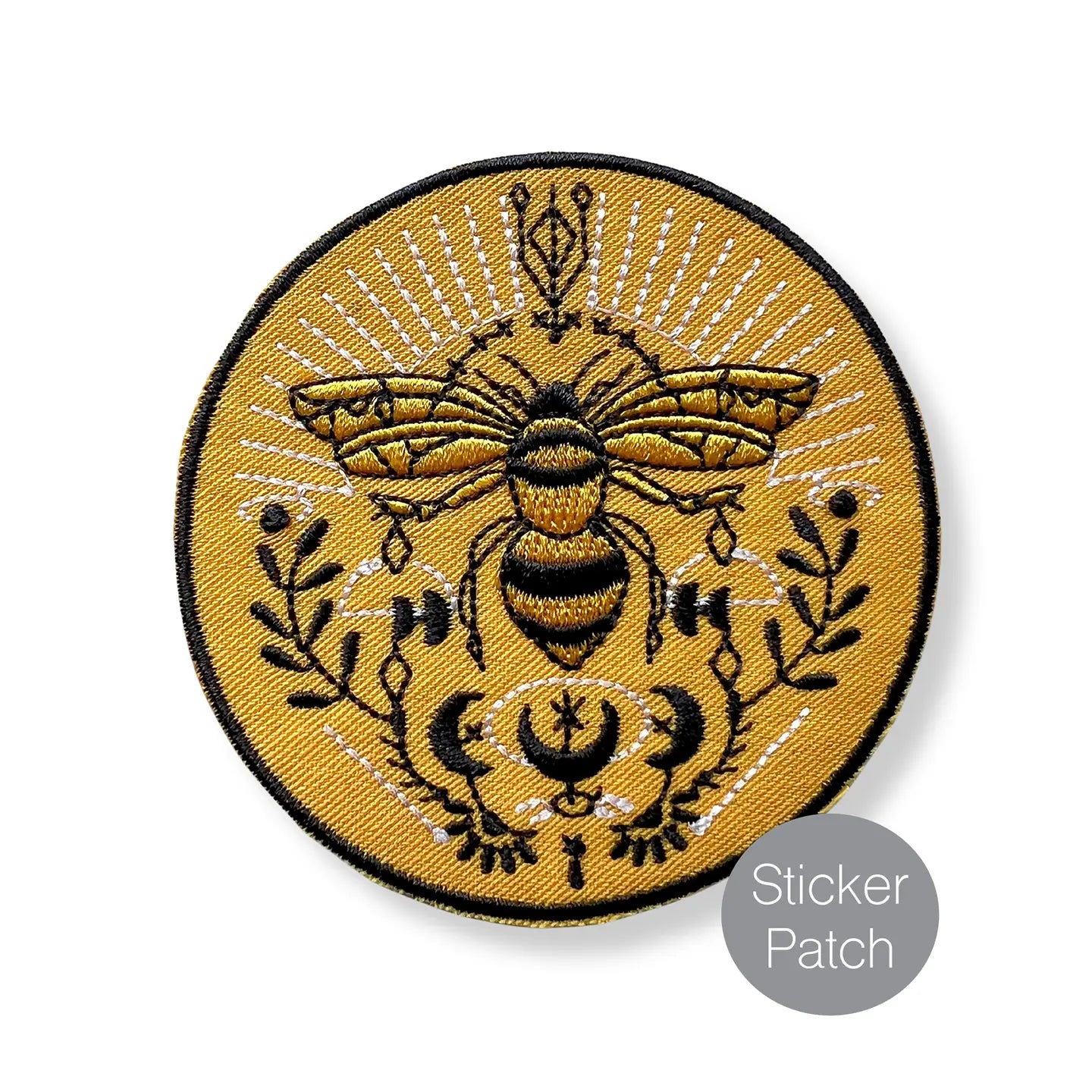 Bee Embroidery Sticker Patch - Iron On/Sew On Applique for DIY Crafts, Jackets, Hats & Bags - Cute Honeybee Design for Clothing Customization & Fabric Decor