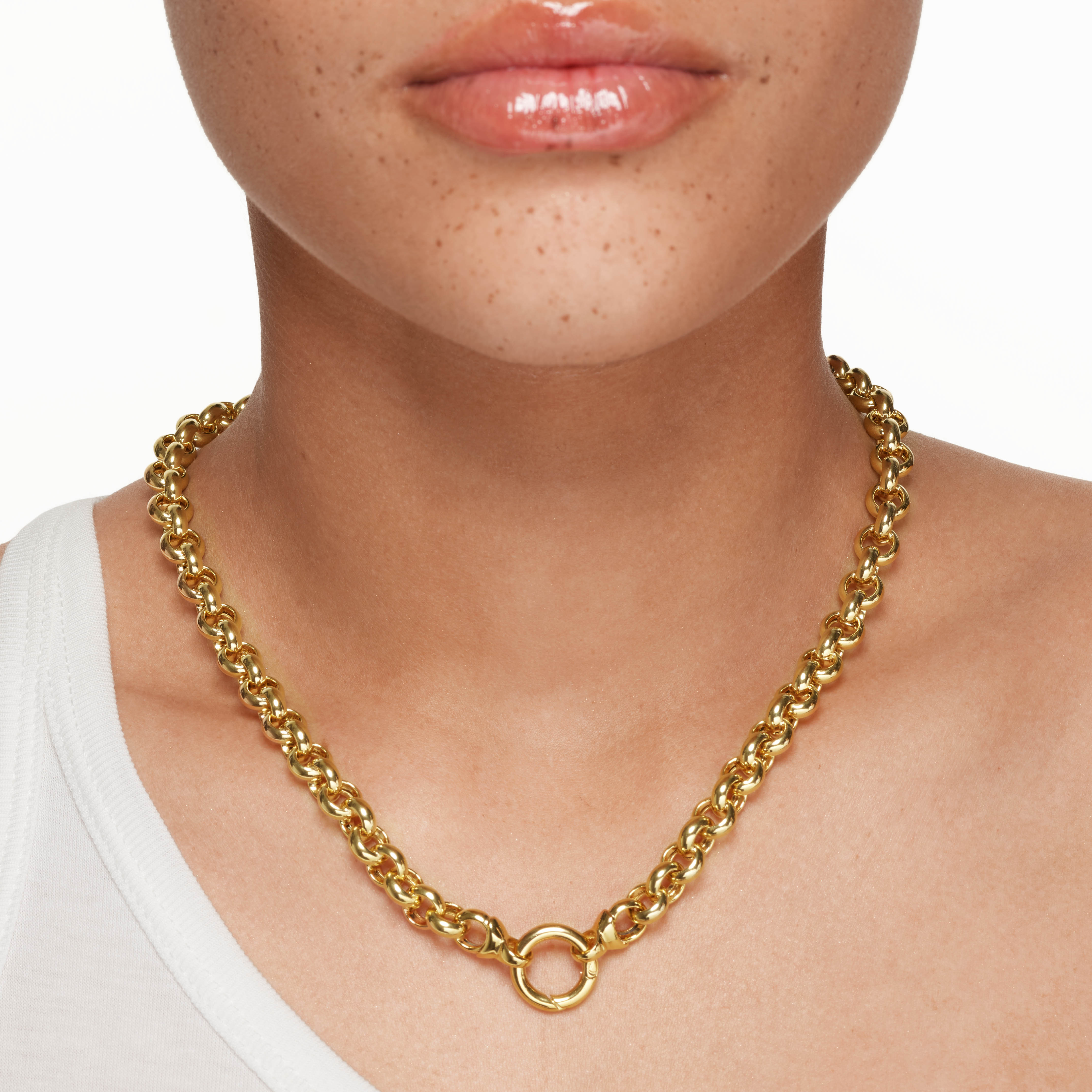 Belcher Chain Necklace in Gold - Elegant 14K Gold Plated Jewelry for Women - Perfect for Everyday Wear, Parties & Special Occasions
