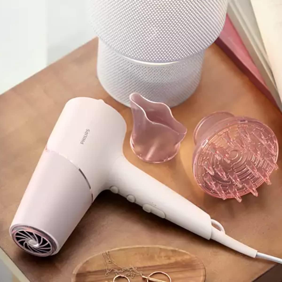 Philips 5000 Series Hair Dryer (BHD530/00) Pearl Peach - Professional Ionic Blow Dryer for Fast Drying & Frizz Control - Perfect for Home Use, Salon & Travel