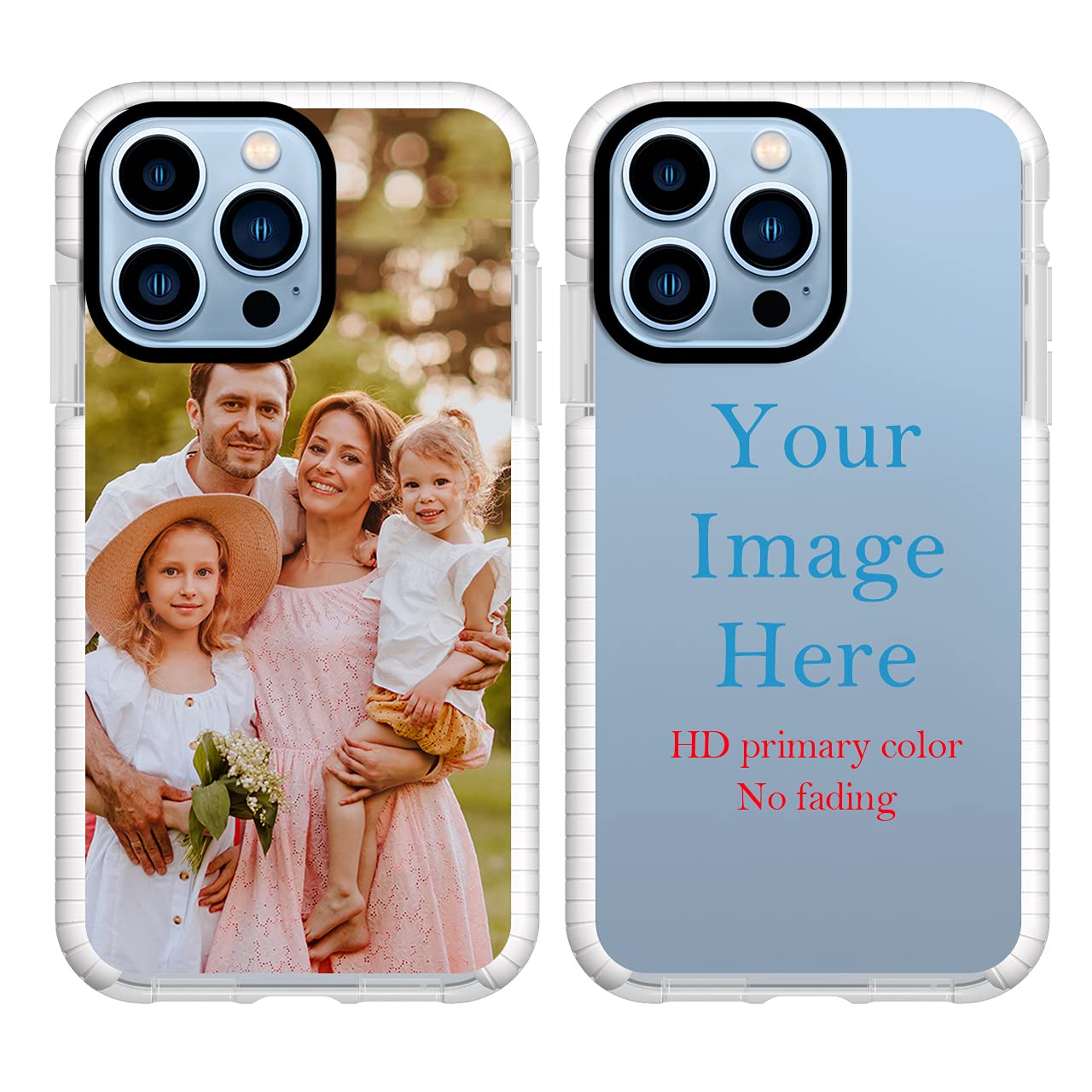 Custom iPhone 13 Pro Max Phone Case with Personalized Photo/Text/Name - Soft TPU Protective Cover Anti-Scratch & Shockproof (White) - Perfect Gift for Birthday, Anniversary & Daily Protection