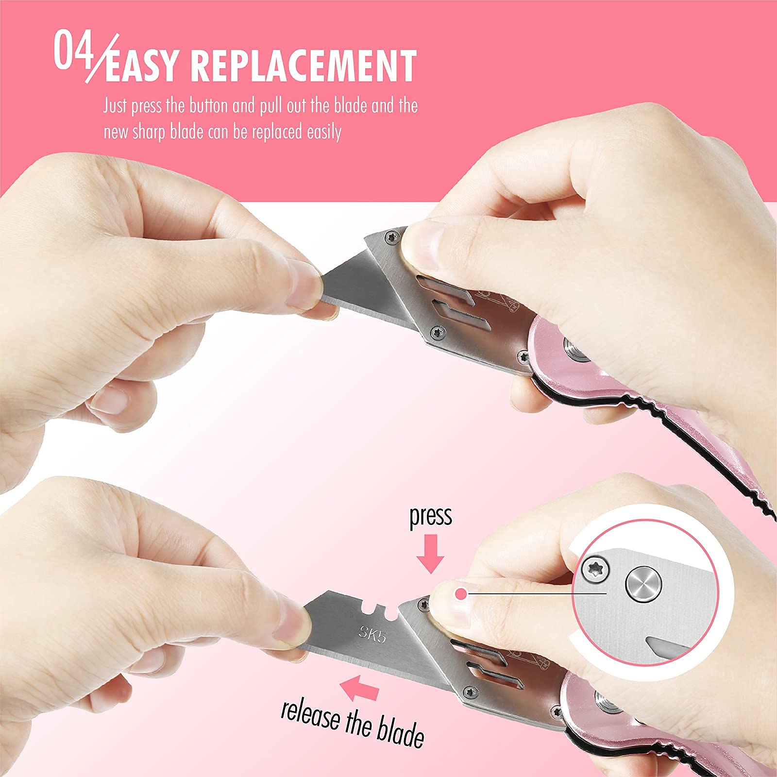 FantastiCAR Pink Craft Knife - Precision Hobby & Utility Cutter Set with Extra Blades | Ideal for DIY Projects, Scrapbooking & Art Crafts